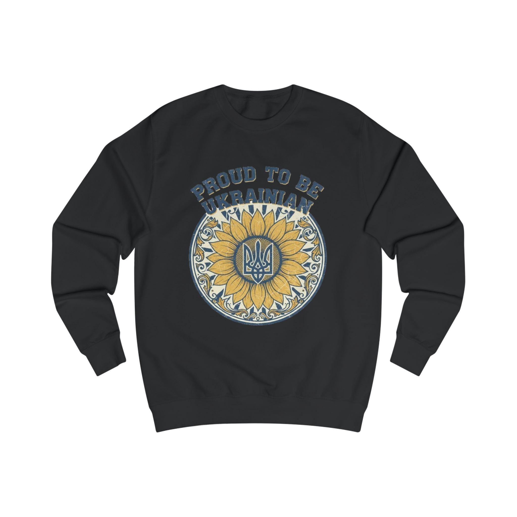 Proud to Be Ukrainian Sweatshirt — Sunflower & Tryzub Heritage Crewneck