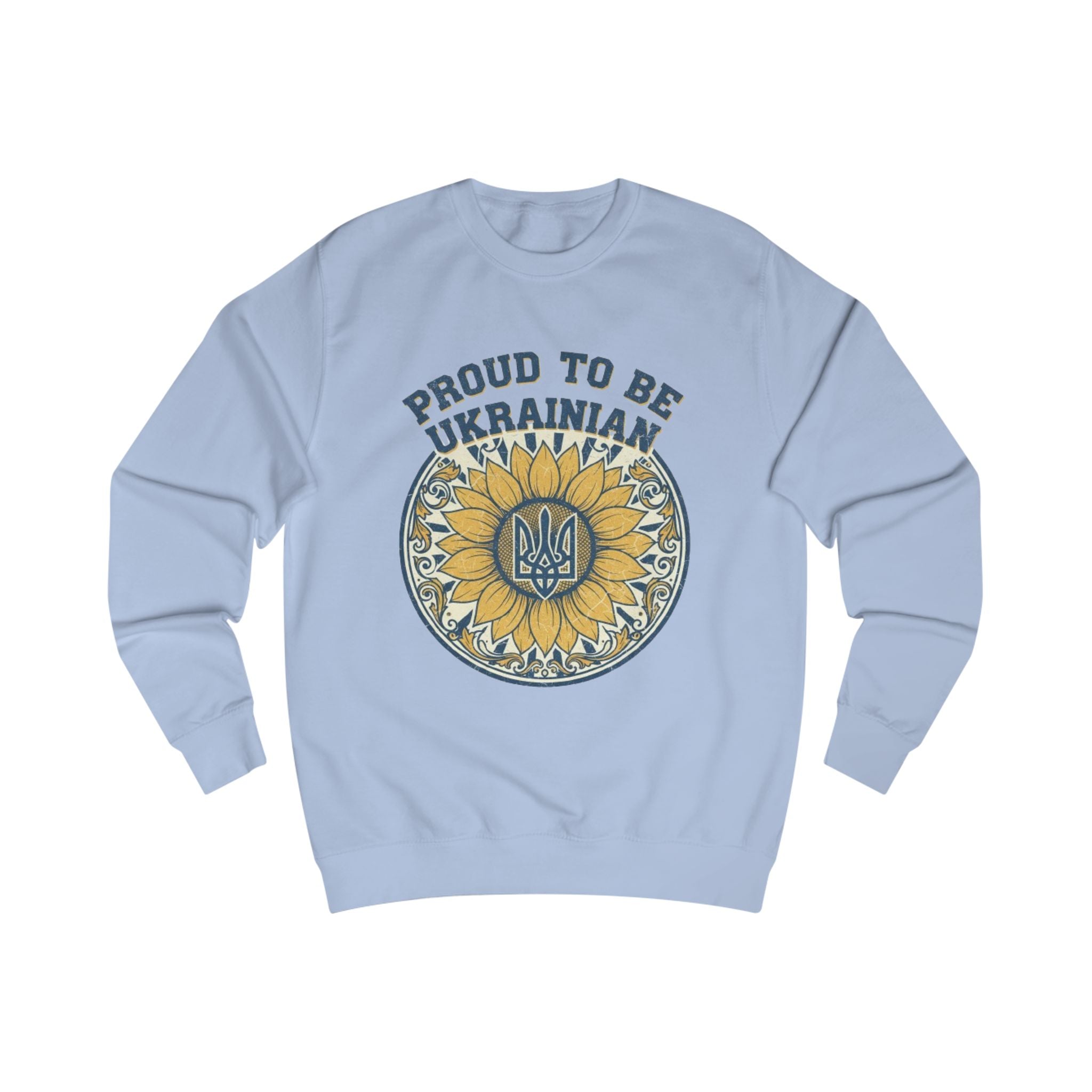 Proud to Be Ukrainian Sweatshirt — Sunflower & Tryzub Heritage Crewneck