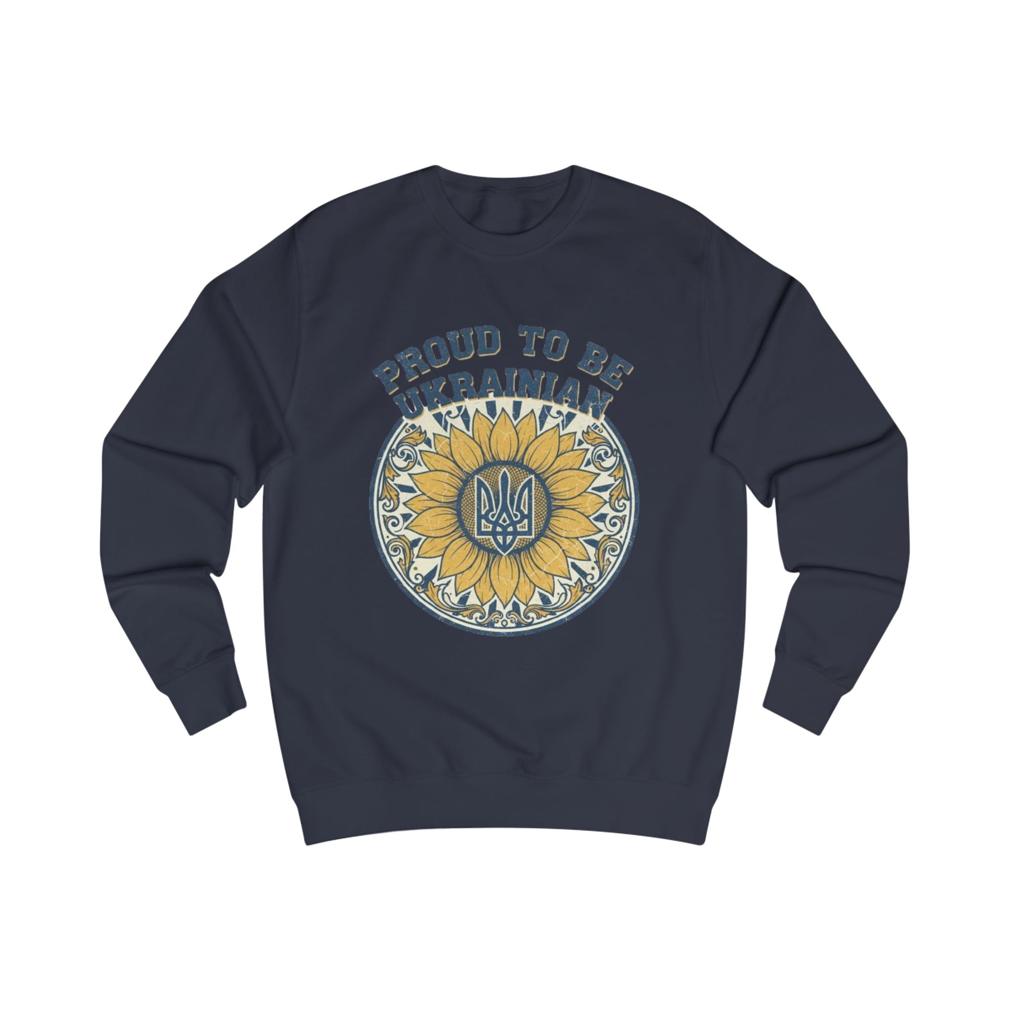 Proud to Be Ukrainian Sweatshirt — Sunflower & Tryzub Heritage Crewneck