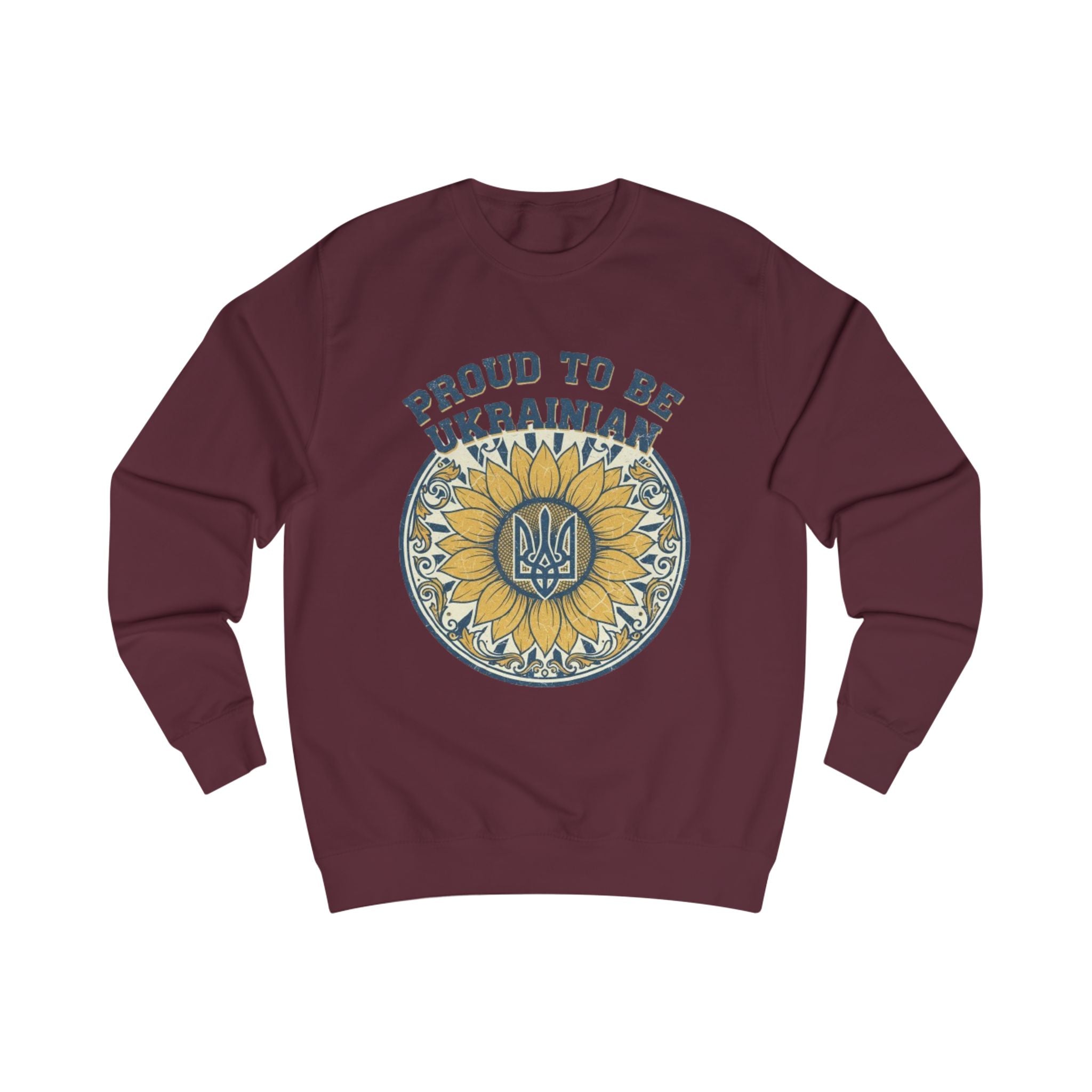 Proud to Be Ukrainian Sweatshirt — Sunflower & Tryzub Heritage Crewneck