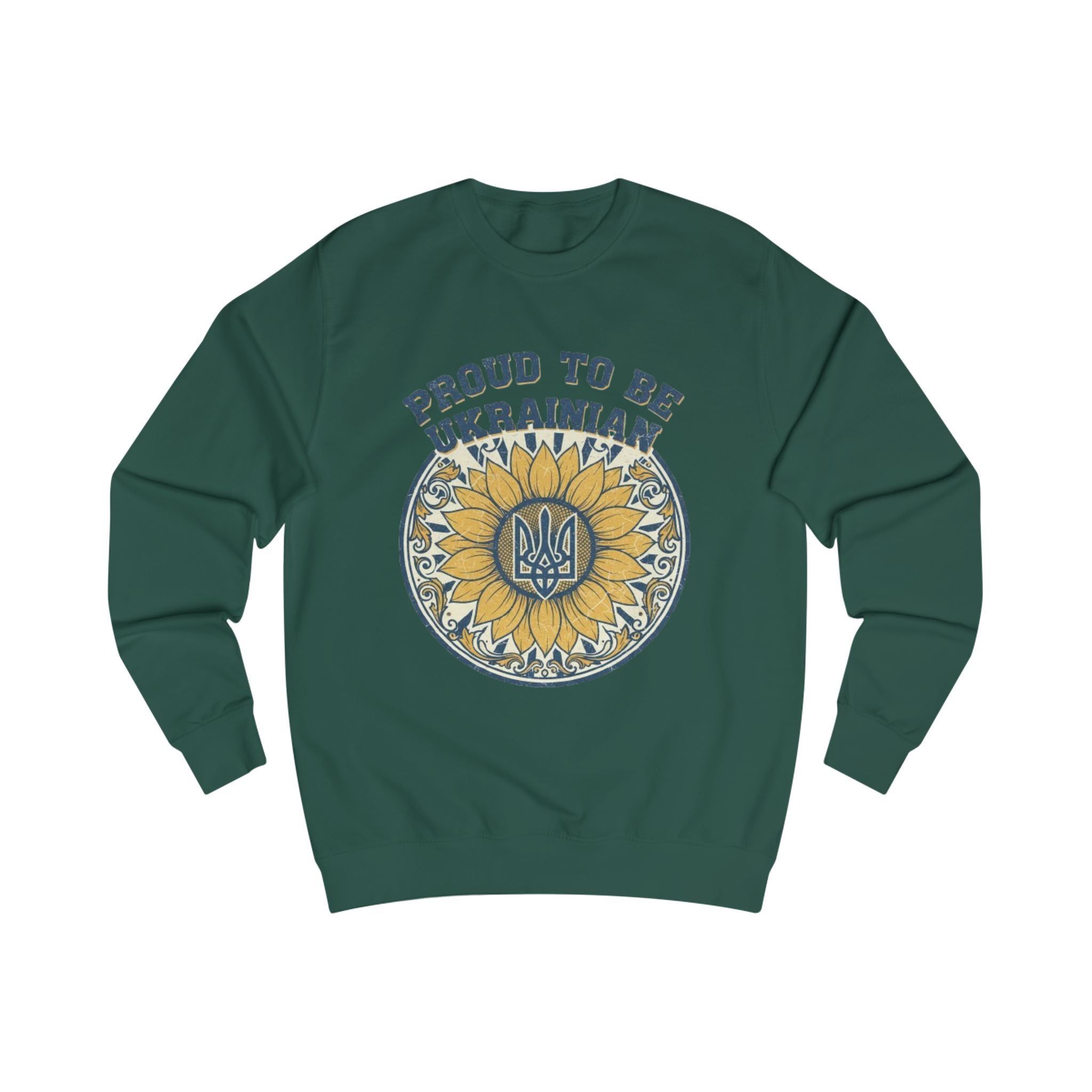 Proud to Be Ukrainian Sweatshirt — Sunflower & Tryzub Heritage Crewneck