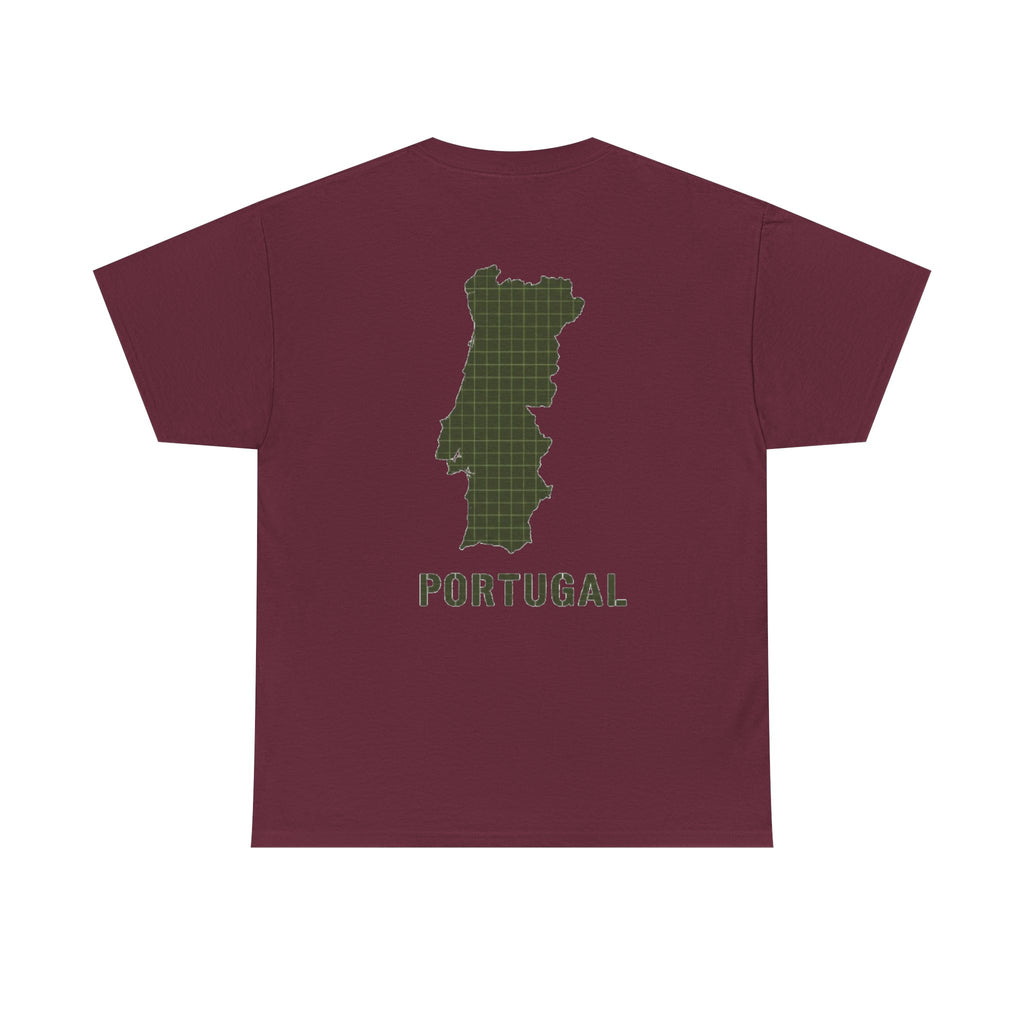 Portugal Map T-Shirt — Vintage Green Grid Portugal Tee