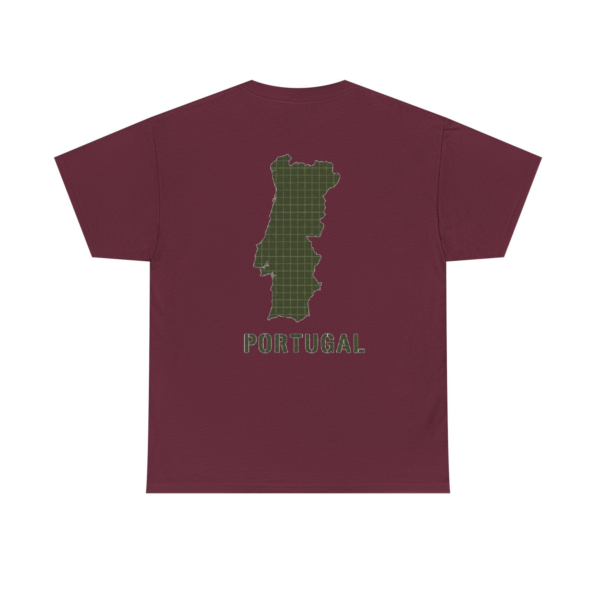 Portugal Map T-Shirt — Vintage Green Grid Portugal Tee