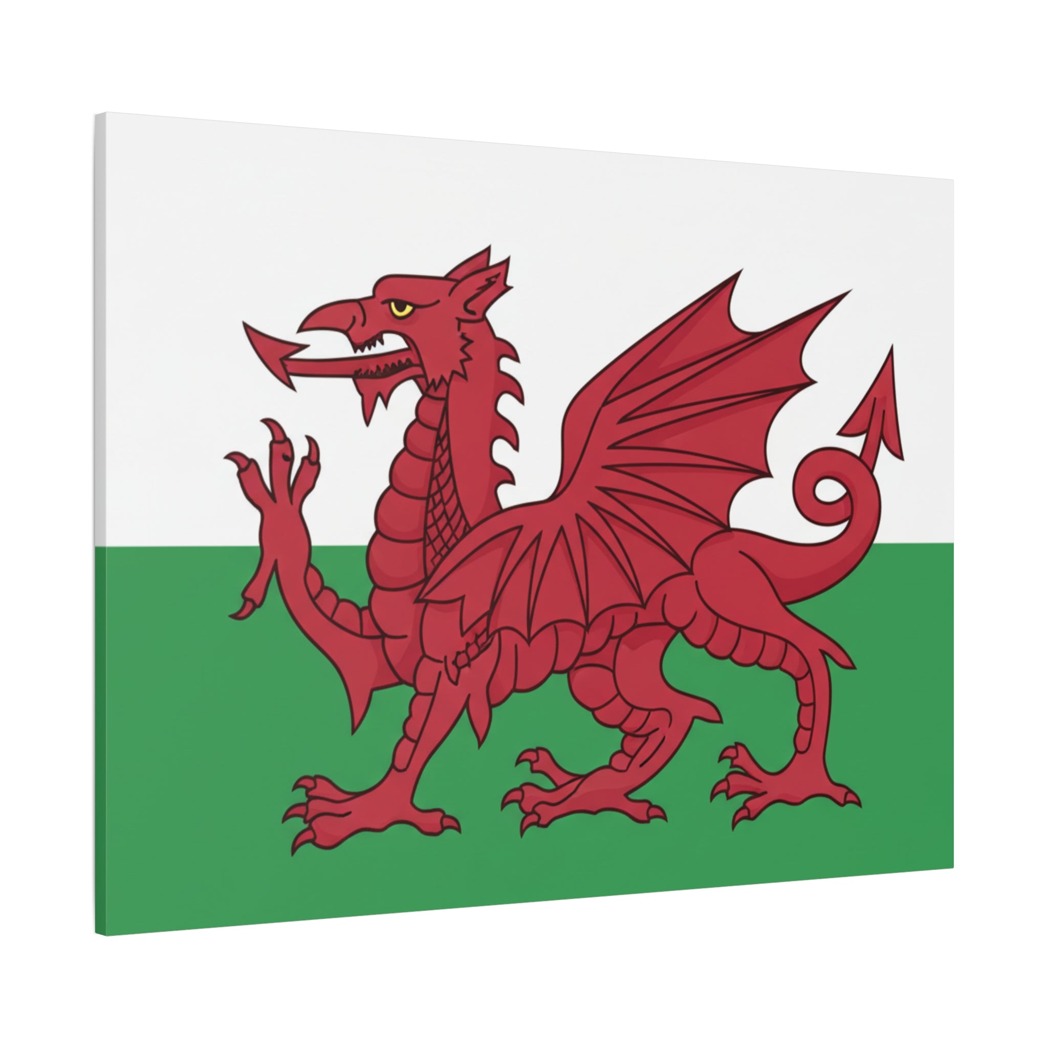 Welsh Flag Canvas Print — Red Dragon Matte Stretched Wall Art