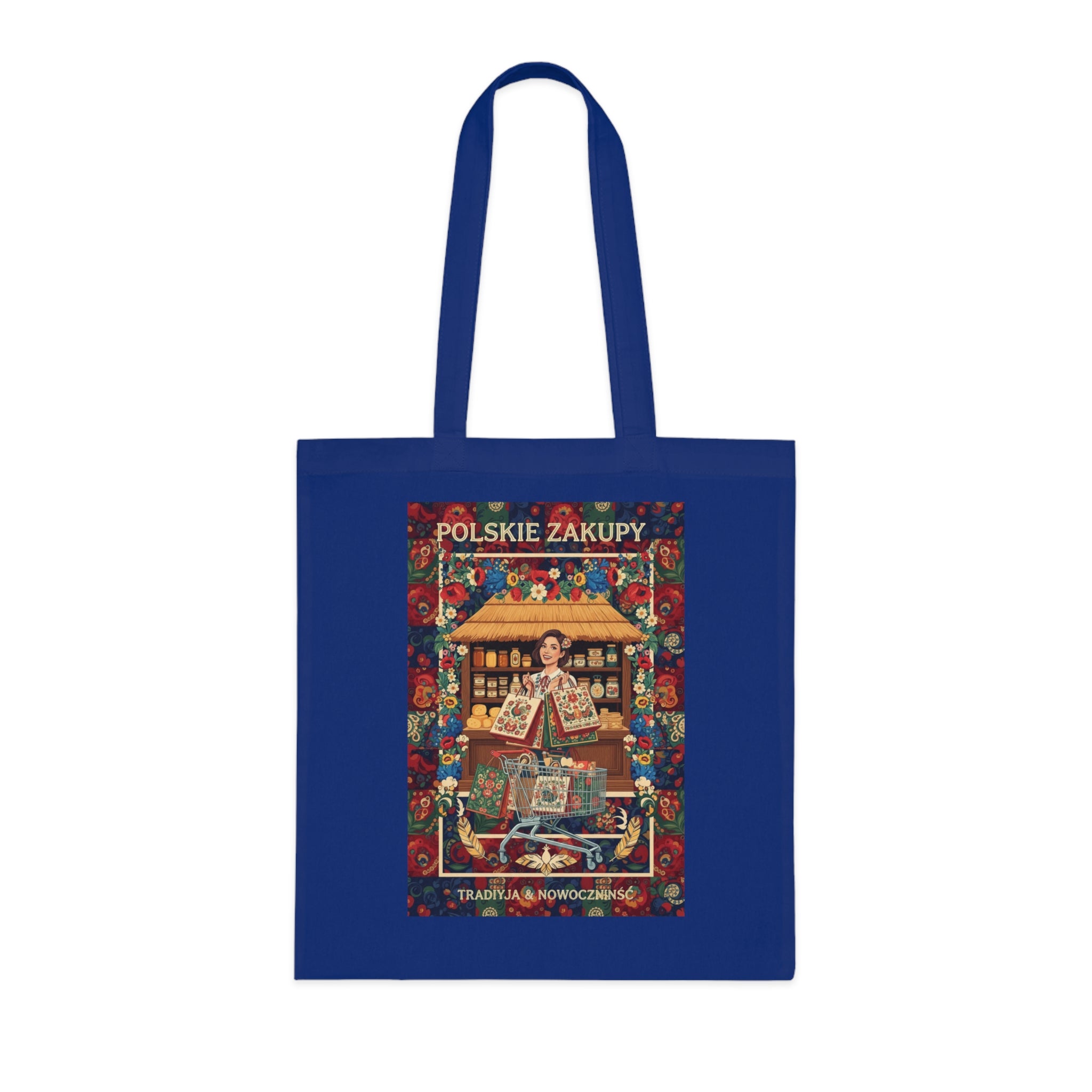 Polskie Zakupy Vintage Market Tote — Polish Folk Art Cotton Bag
