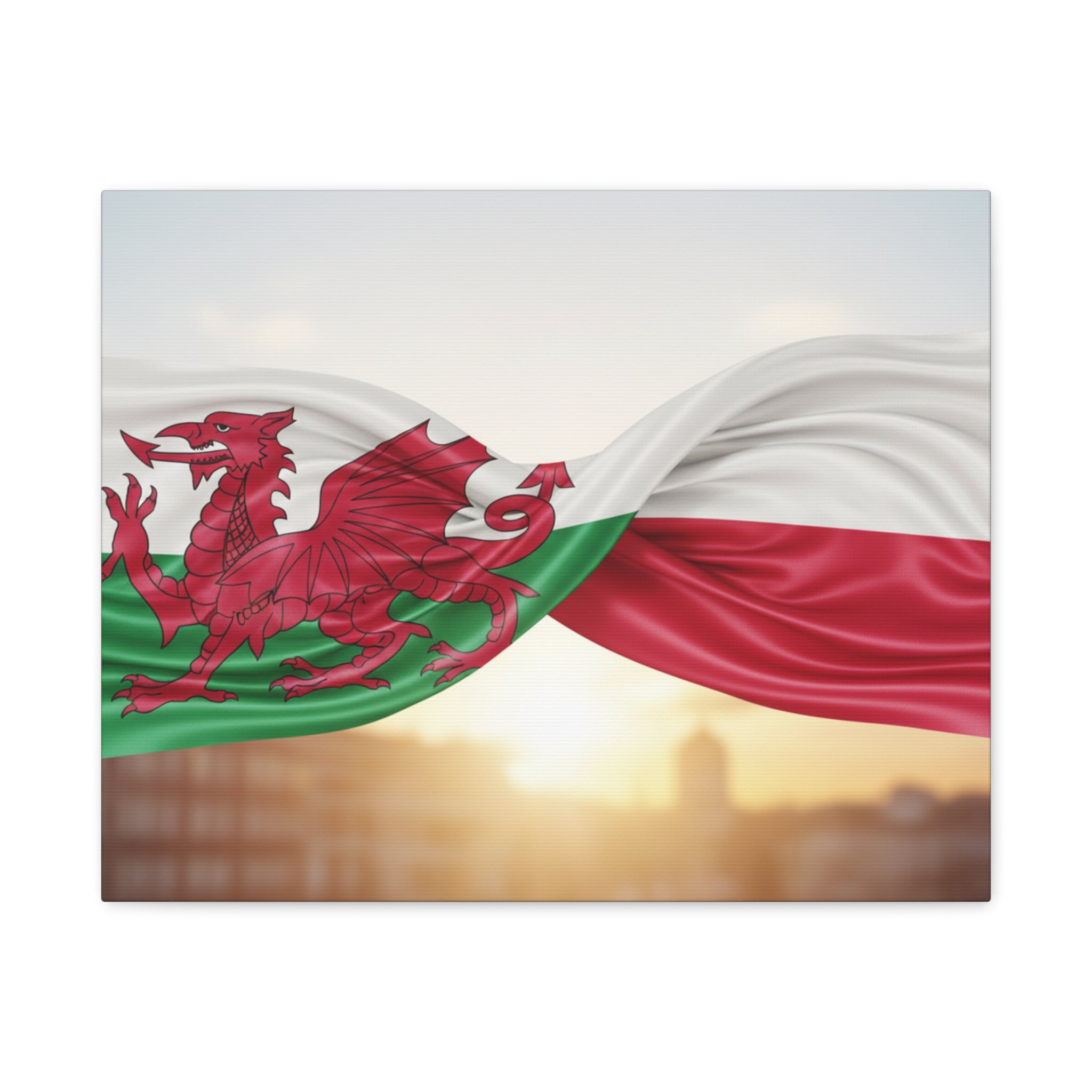 Welsh & Polish Flag Canvas Print — Stretched Matte Wall Art