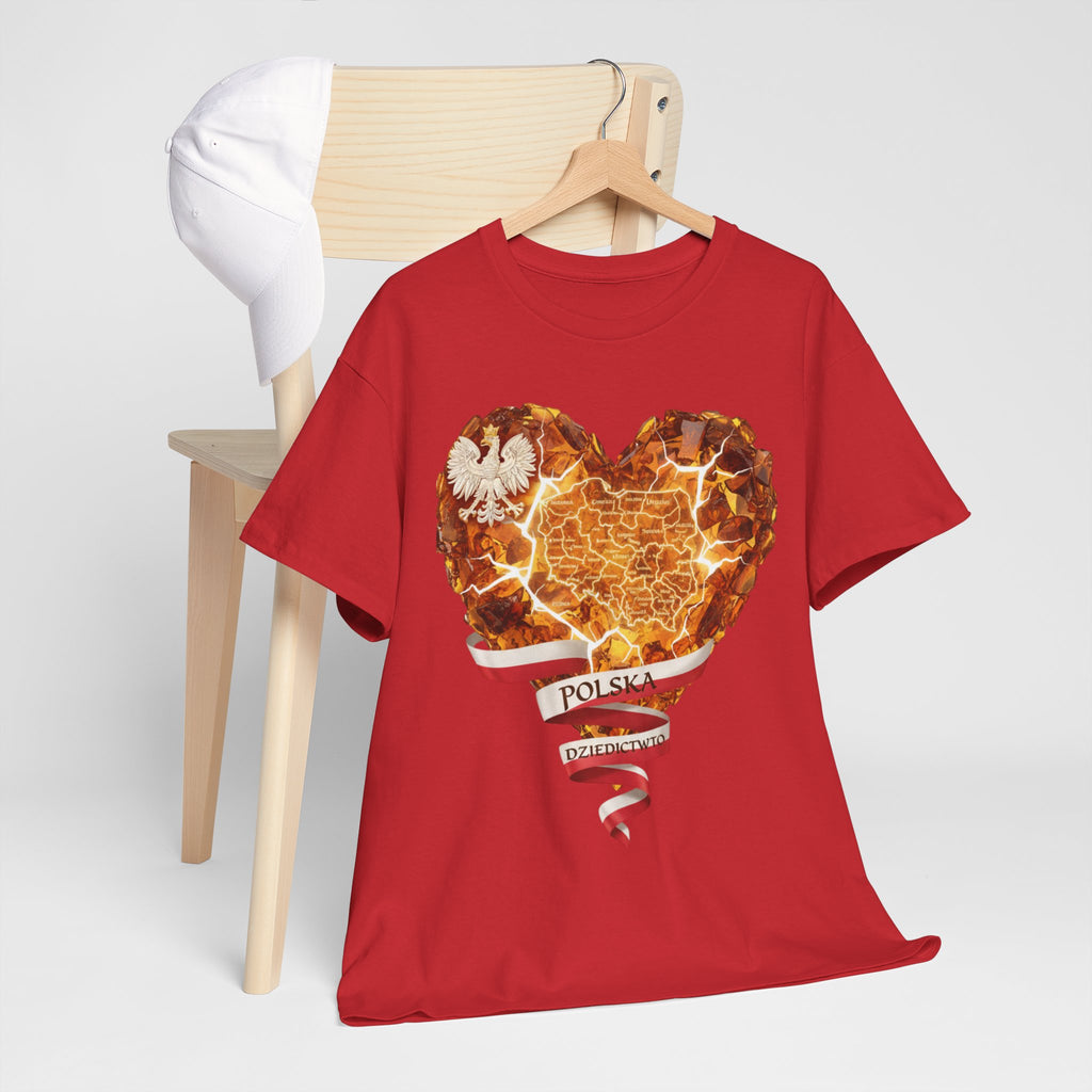 Polish Pride Heart Flame Tee | Polska Heritage T-Shirt