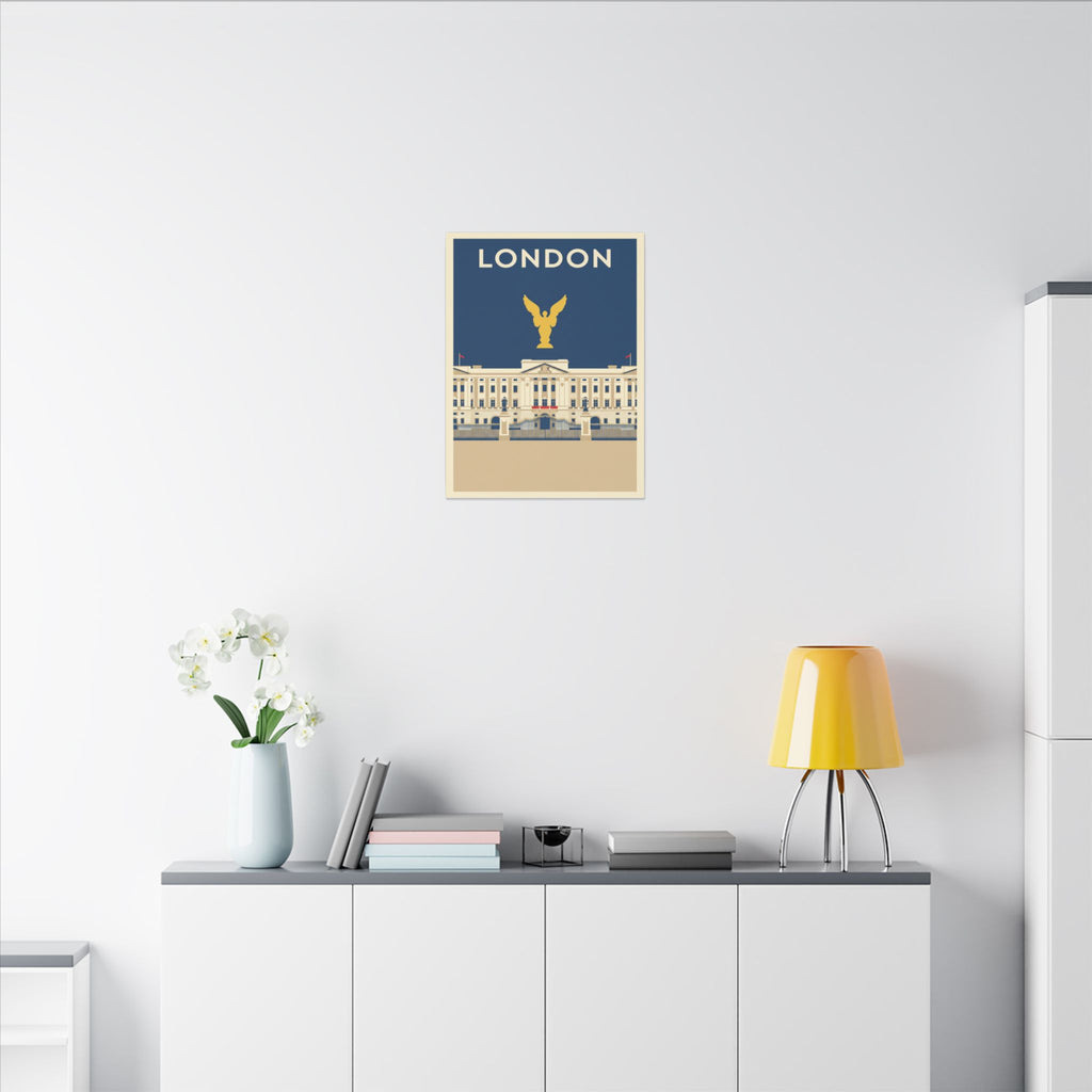 London Buckingham Palace Canvas Print Vintage Travel Poster Wall Art