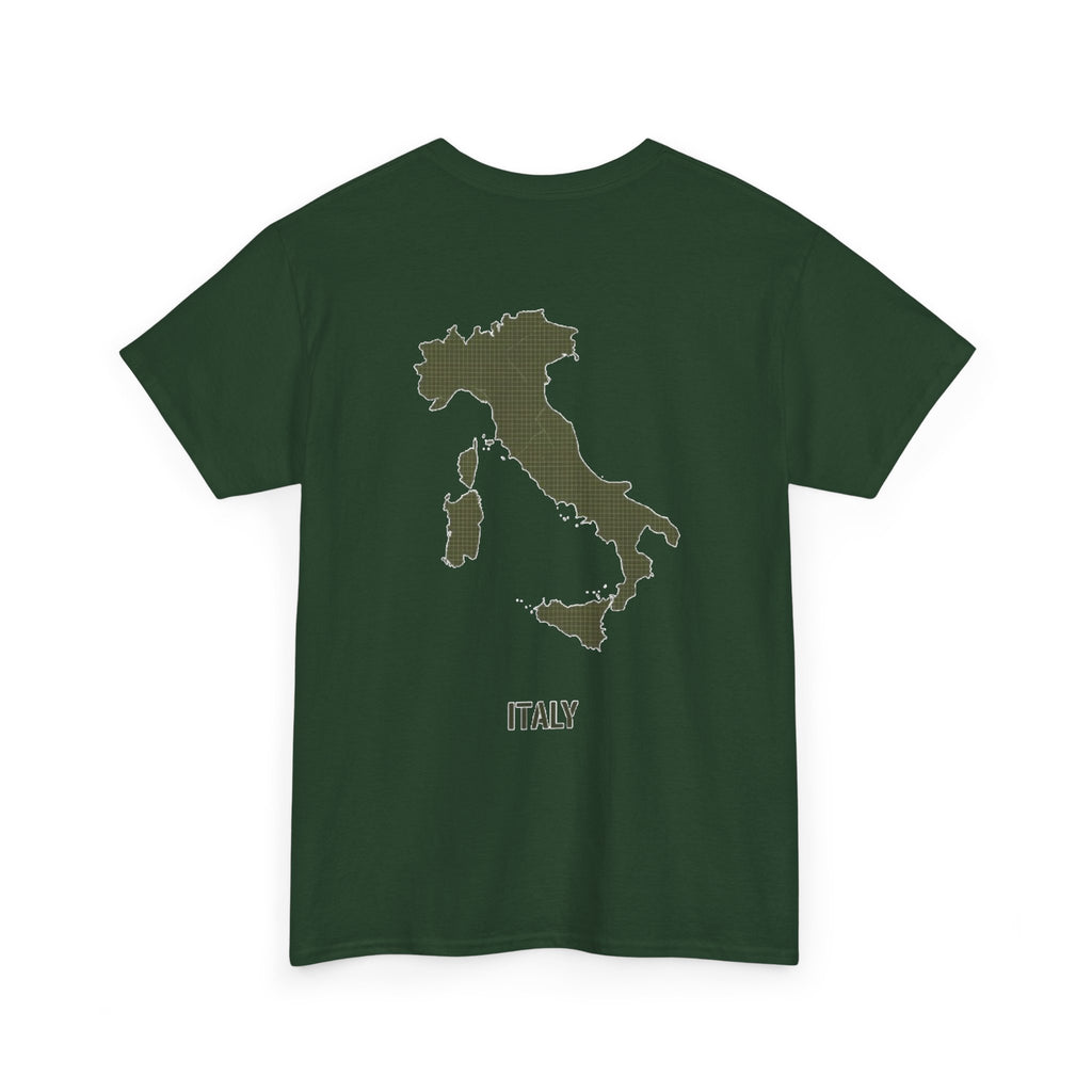 Italy Map T‑Shirt — Minimalist Travel Tee with 'Italy' Text
