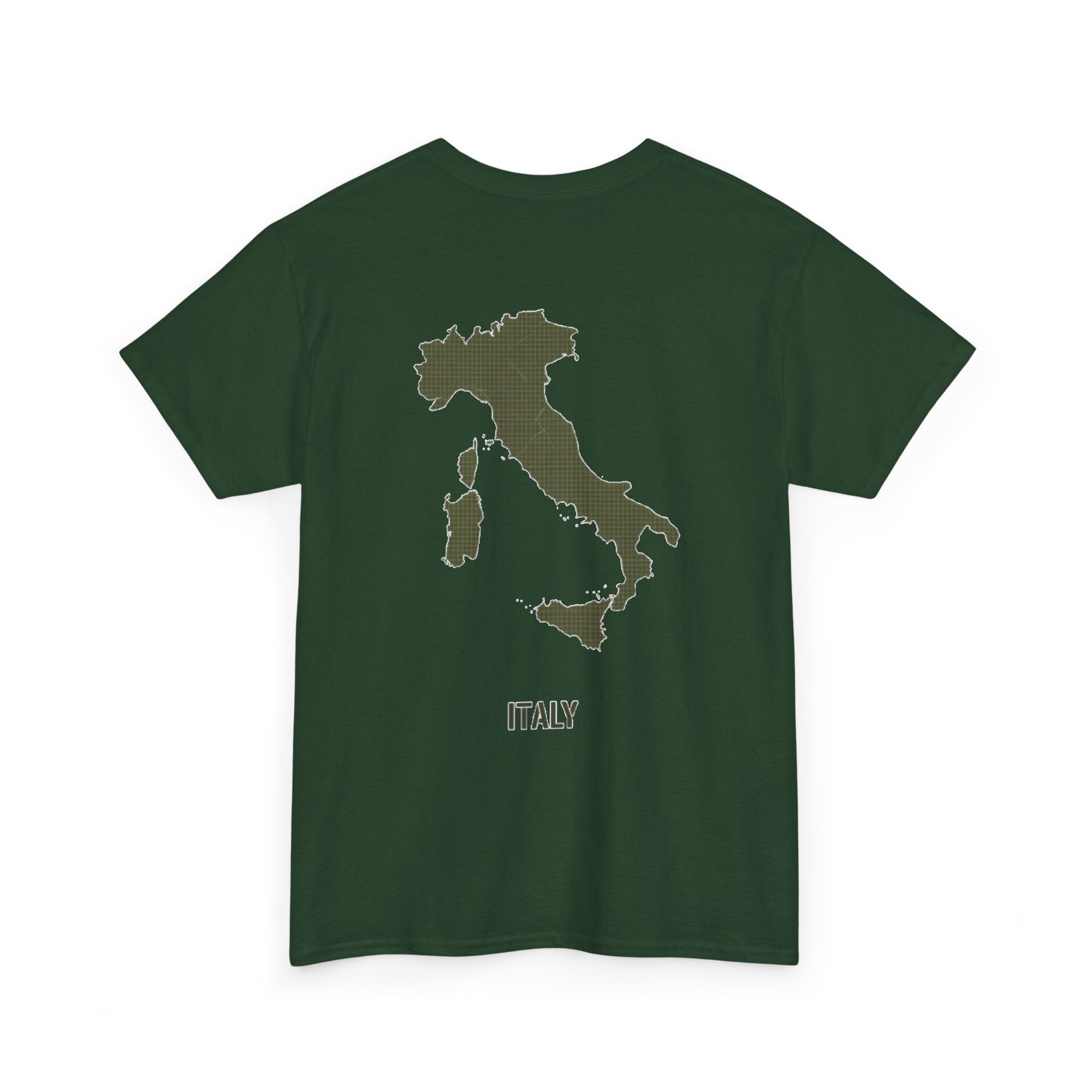Italy Map T‑Shirt — Minimalist Travel Tee with 'Italy' Text