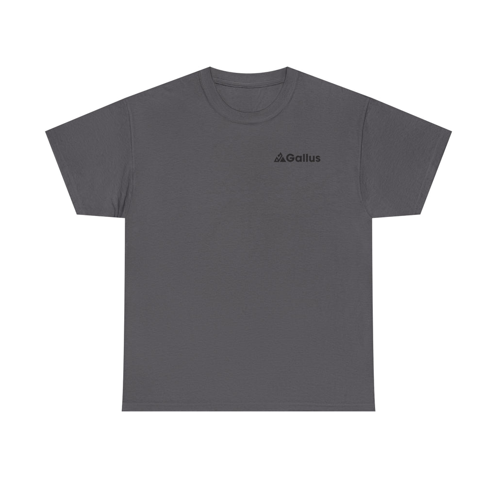 Mountain Sunset Graphic Tee — Vintage Nature Poster Back Print