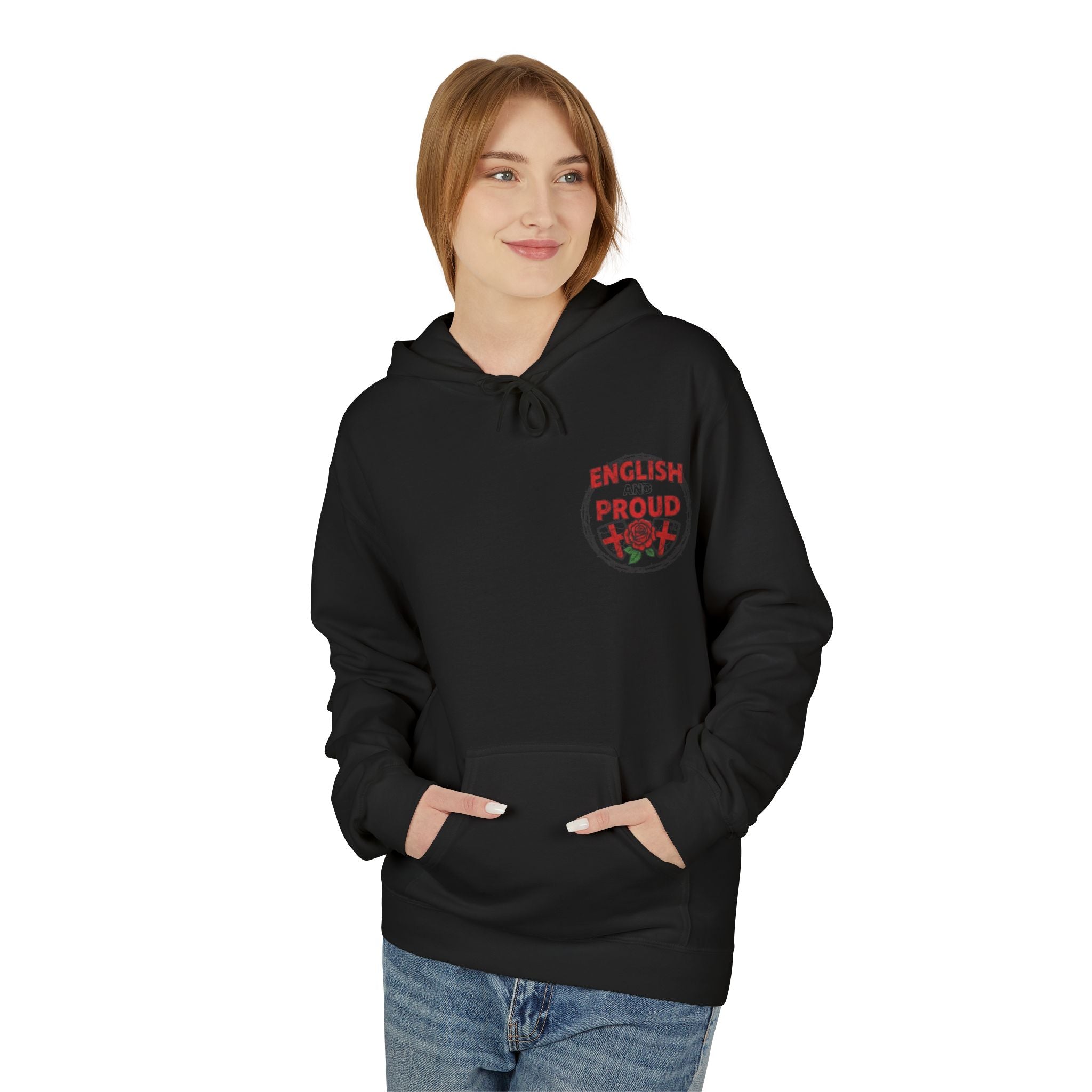 England Rose Hoodie – Classic Red Rose Emblem Sweatshirt