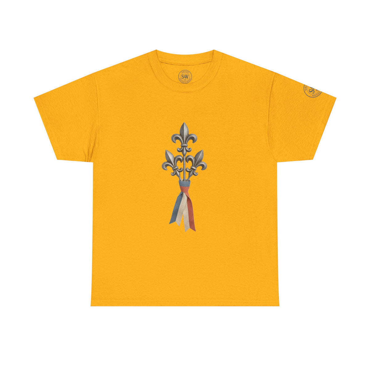 French Fleur-de-Lis T-Shirt — Heritage Ribbon Crest Tee — product image 5