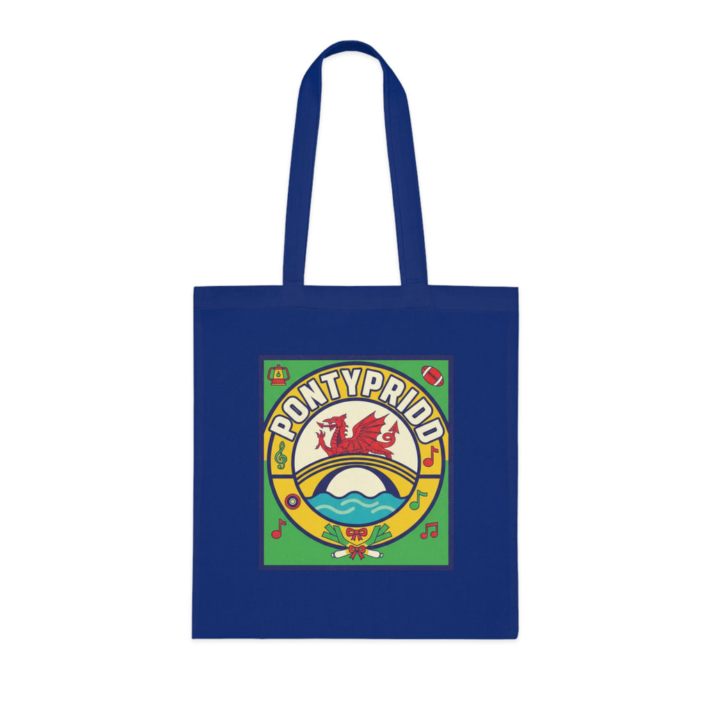 Pontypridd Retro Welsh Pride Cotton Tote Bag