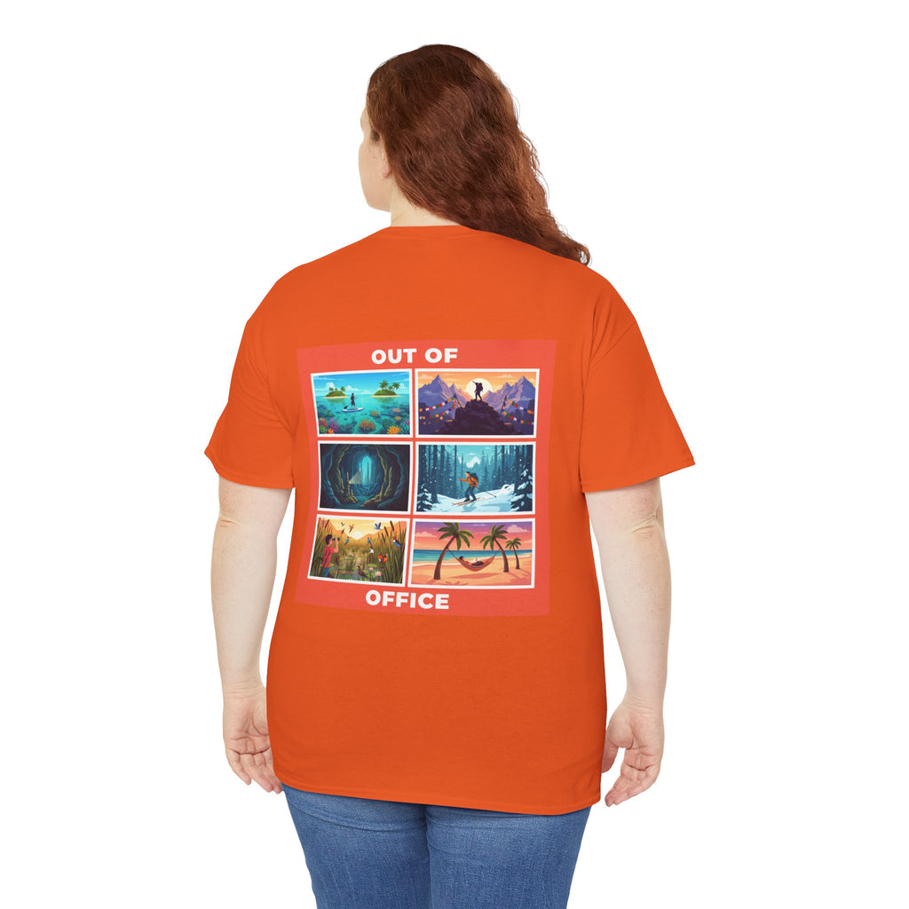 Out of Office Tee — Retro Travel Scenes Vacation Graphic T-Shirt