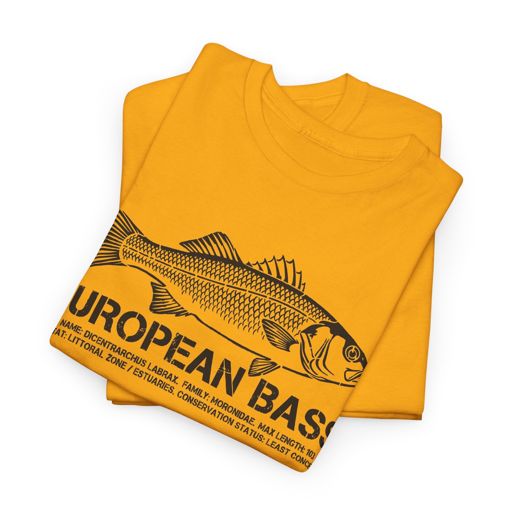 European Bass Fishing — Vintage Fish Illustration Tee