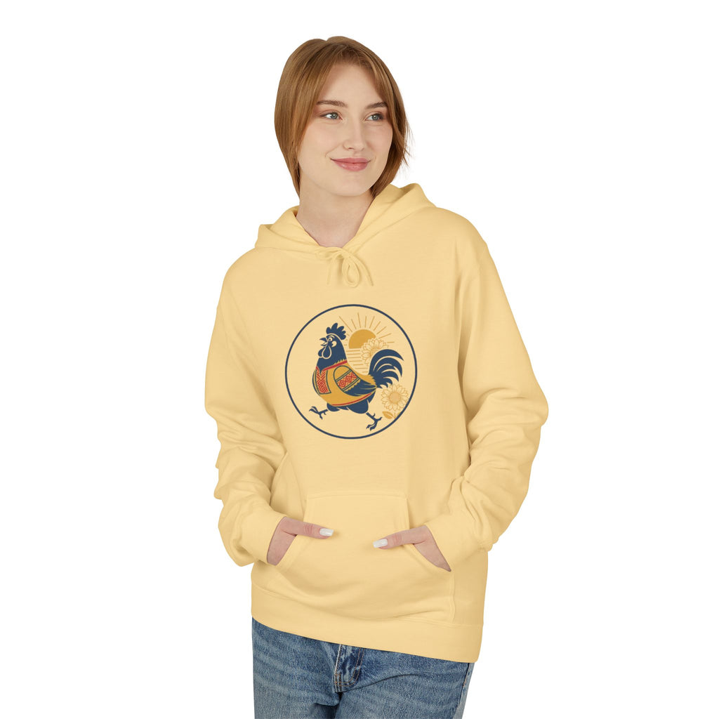Rooster Circle Graphic Hoodie — Vintage Farmhouse Rooster Pullover