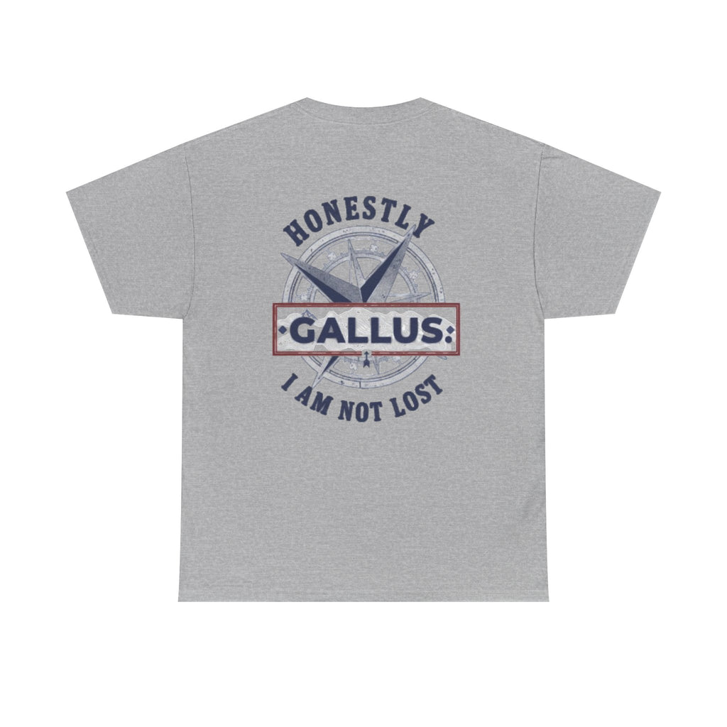 T‑Shirt — 'Honestly I Am Not Lost' Compass Graphic Tee (Gallus)