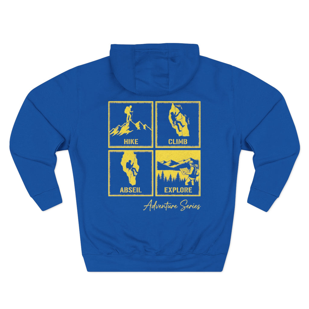 Exploring Adventure Hoodie — Hike • Climb • Abseil • Explore Graphic Pullover