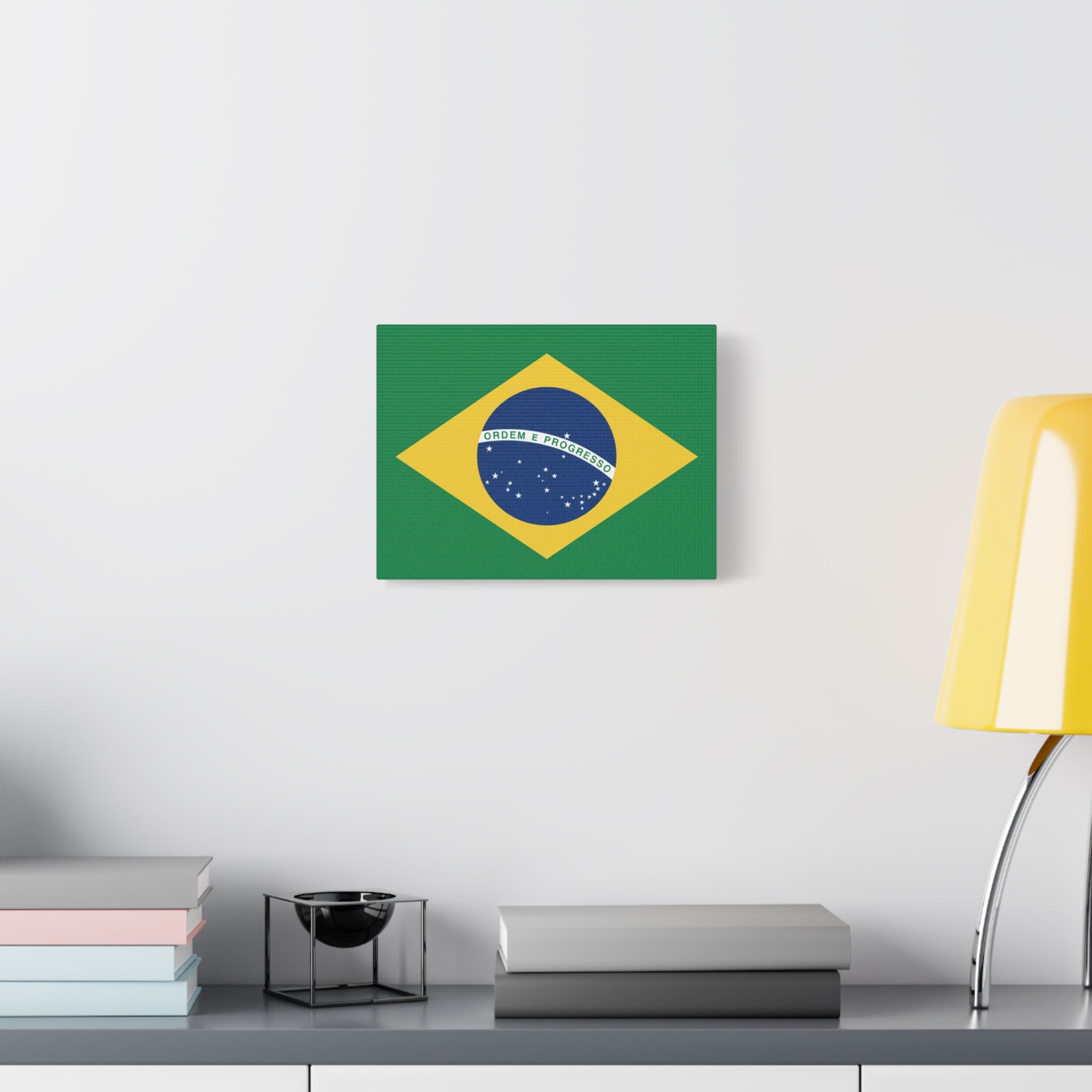 Brazil Flag Canvas Print — Matte Stretched Wall Art ("Ordem e Progresso")
