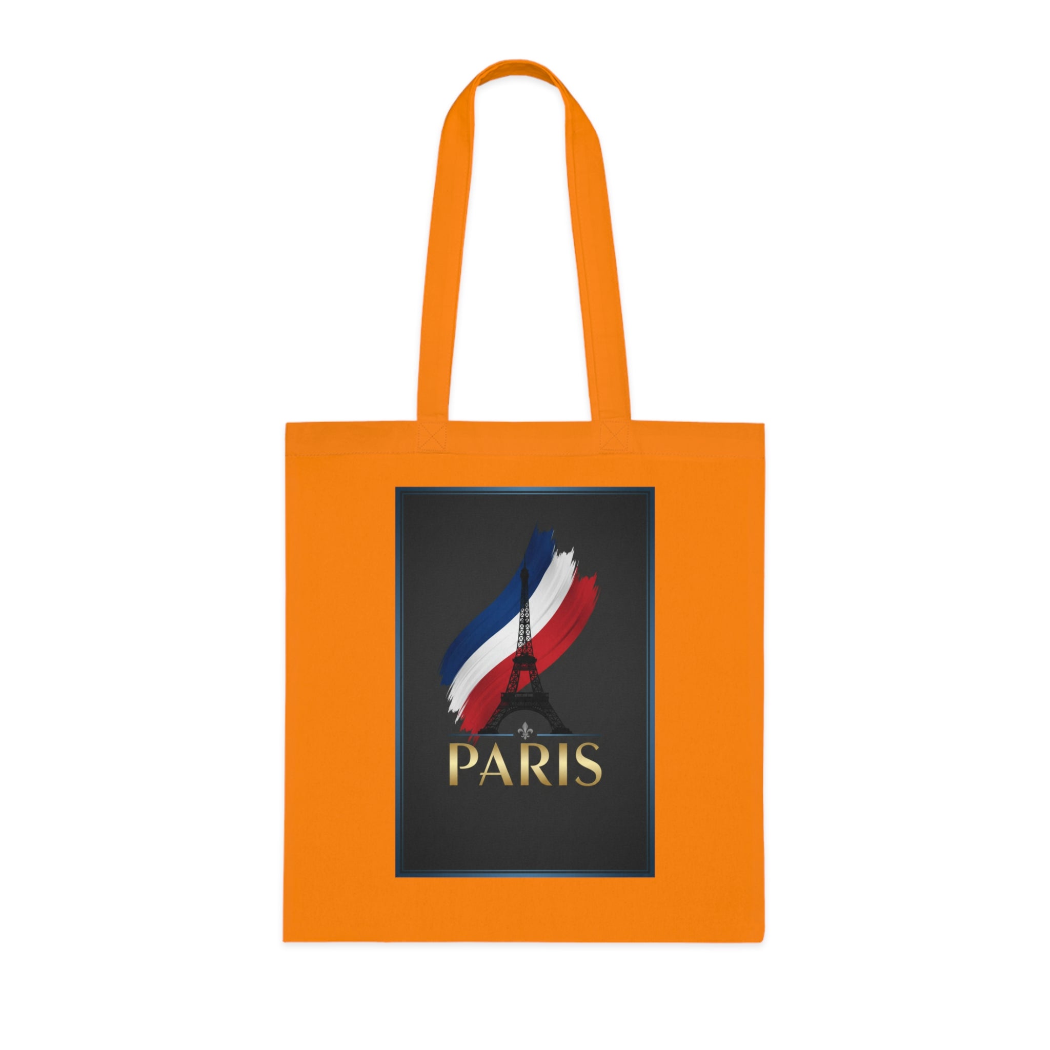 Paris Tricolor Cotton Tote Bag — Eiffel Tower Travel Souvenir