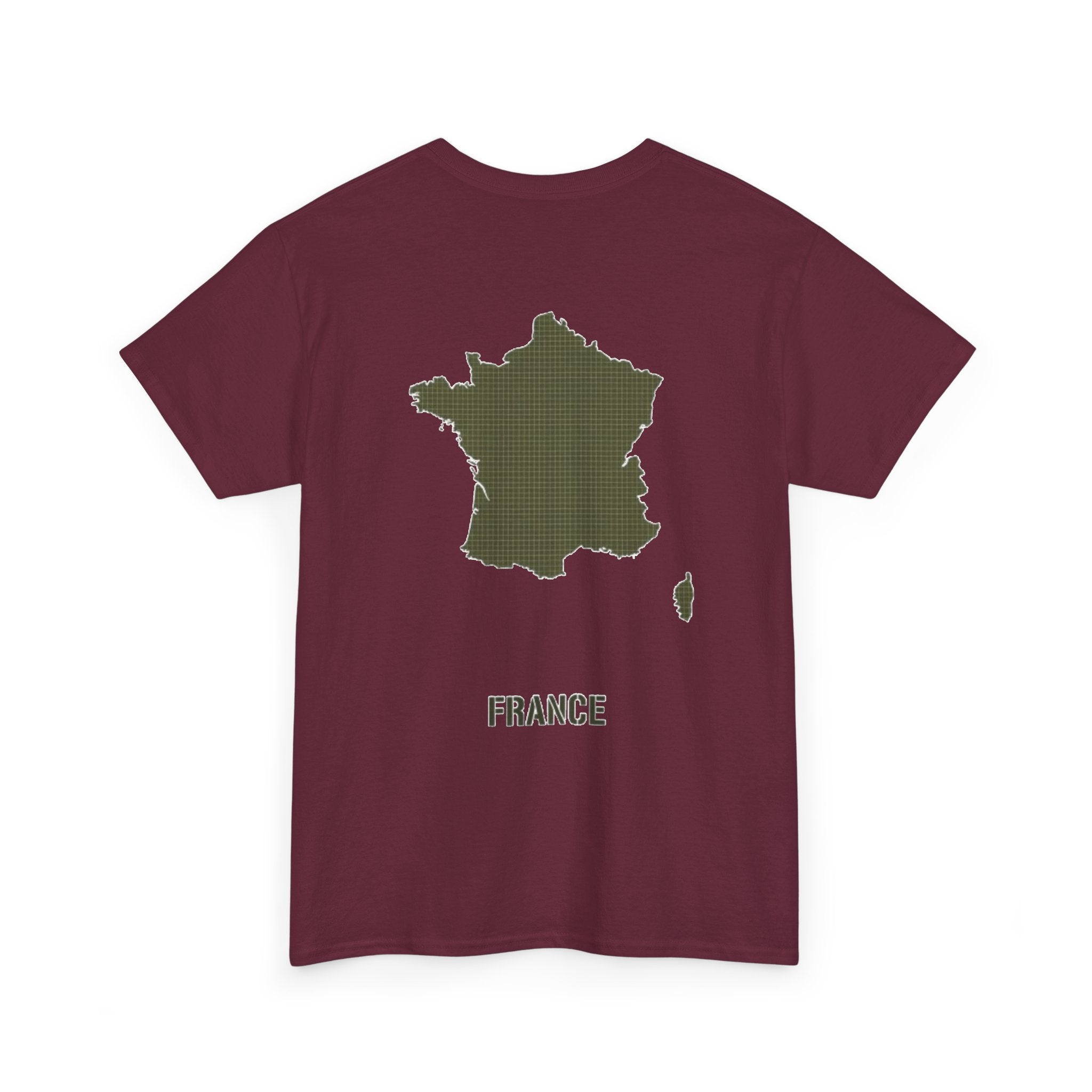 France Map T-Shirt — Minimalist Olive France Map Tee