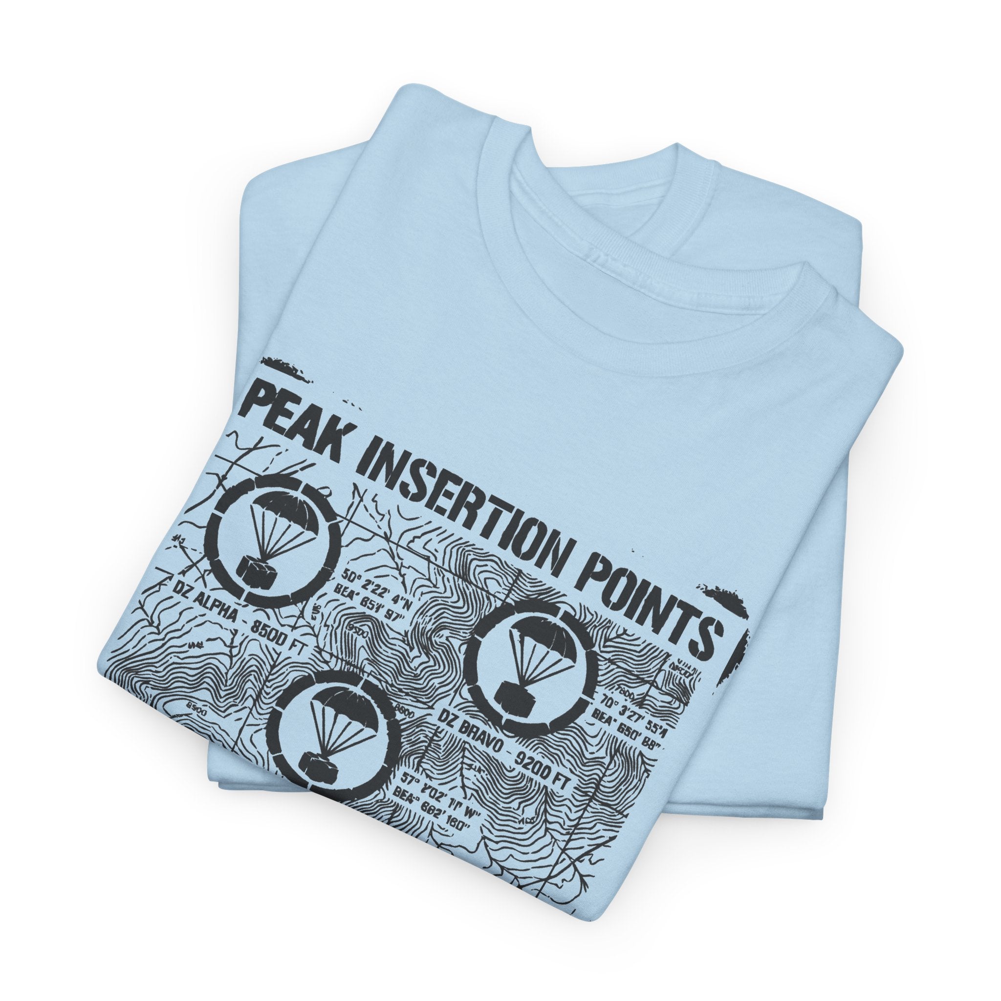 Retro Mountain Schematic Graphic T-Shirt — Technical Diagram Hiking Tee