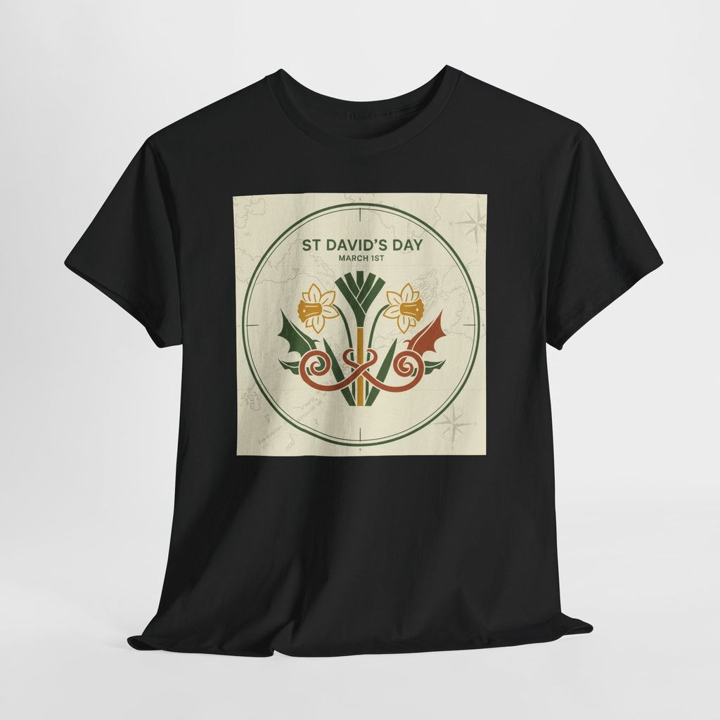 St. David's Day Floral Tee — Welsh Daffodil & Leek Celebration Shirt