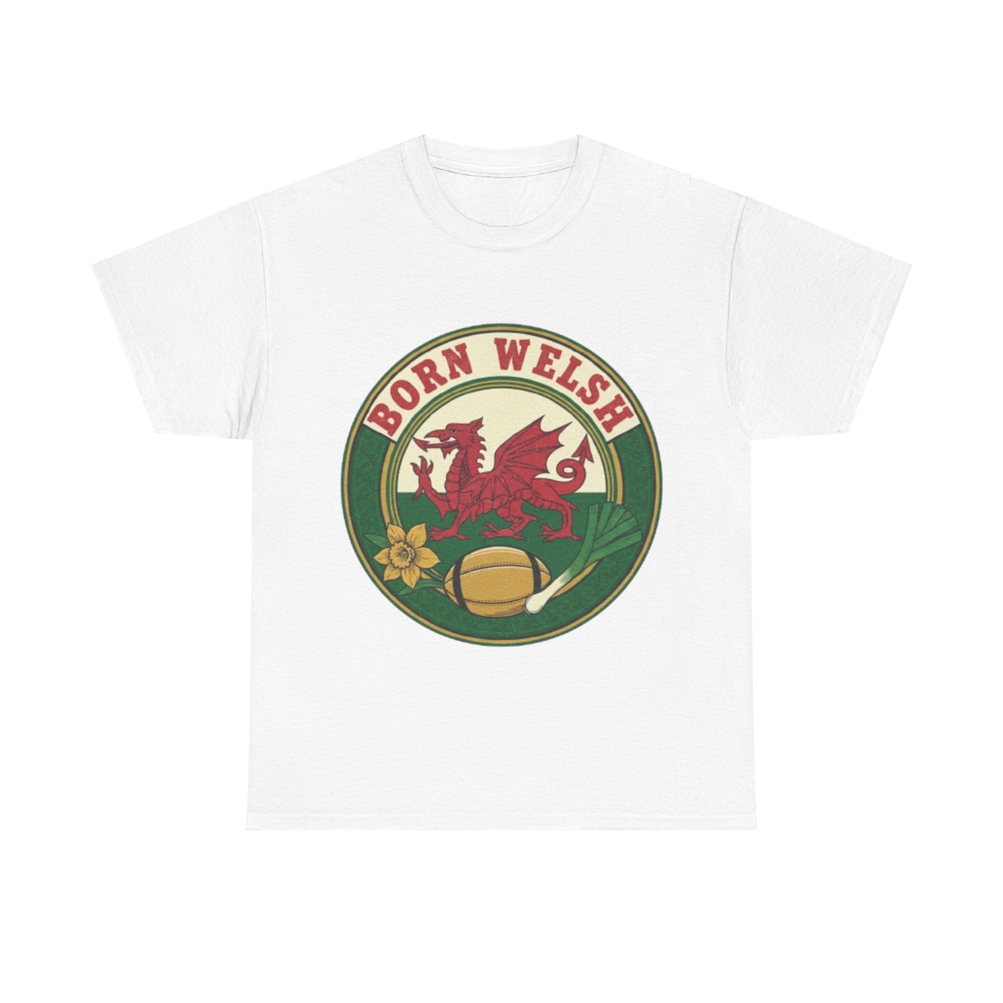 Born Welsh T-Shirt — Retro Welsh Dragon Heritage Tee