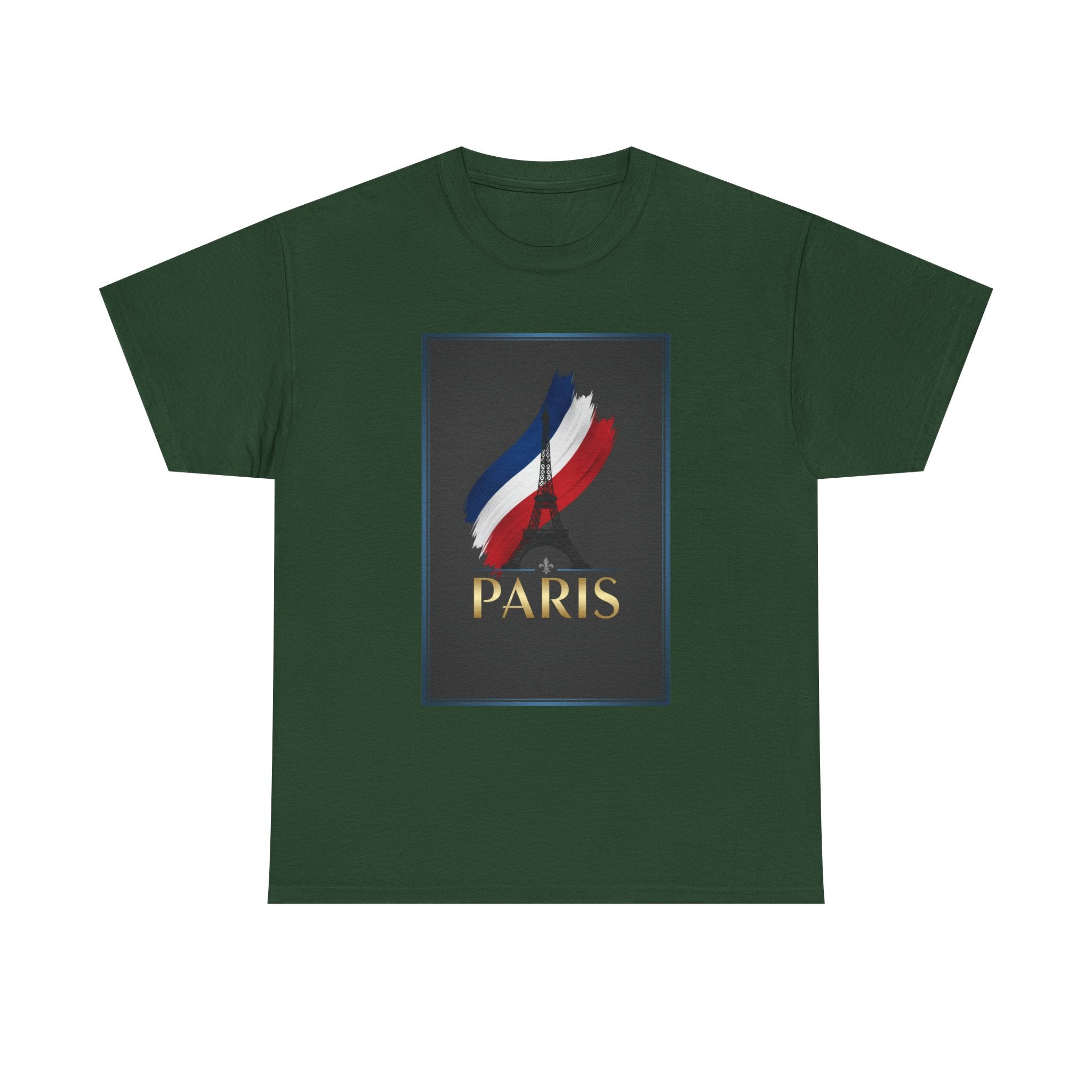 Paris Tricolor Graphic Tee — French Flag Brushstroke T-Shirt