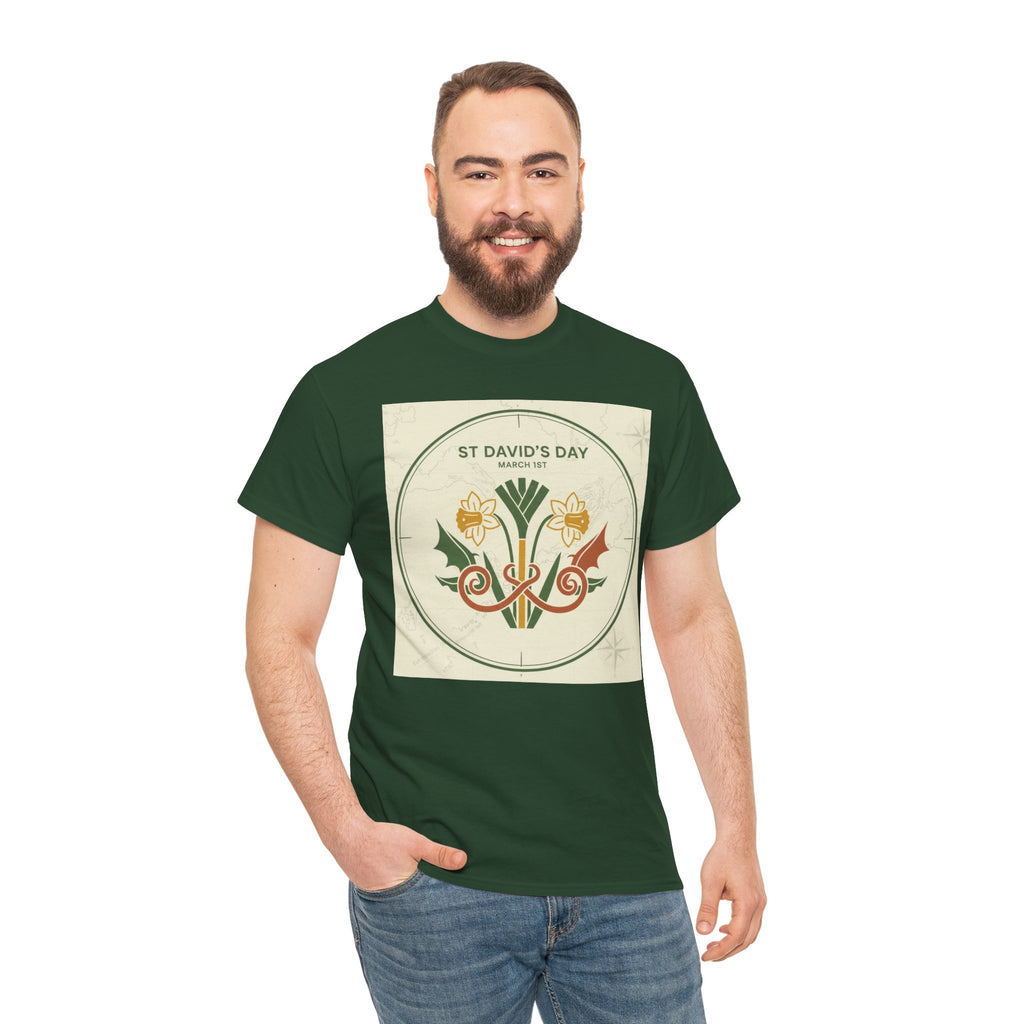 St. David's Day Floral Tee — Welsh Daffodil & Leek Celebration Shirt