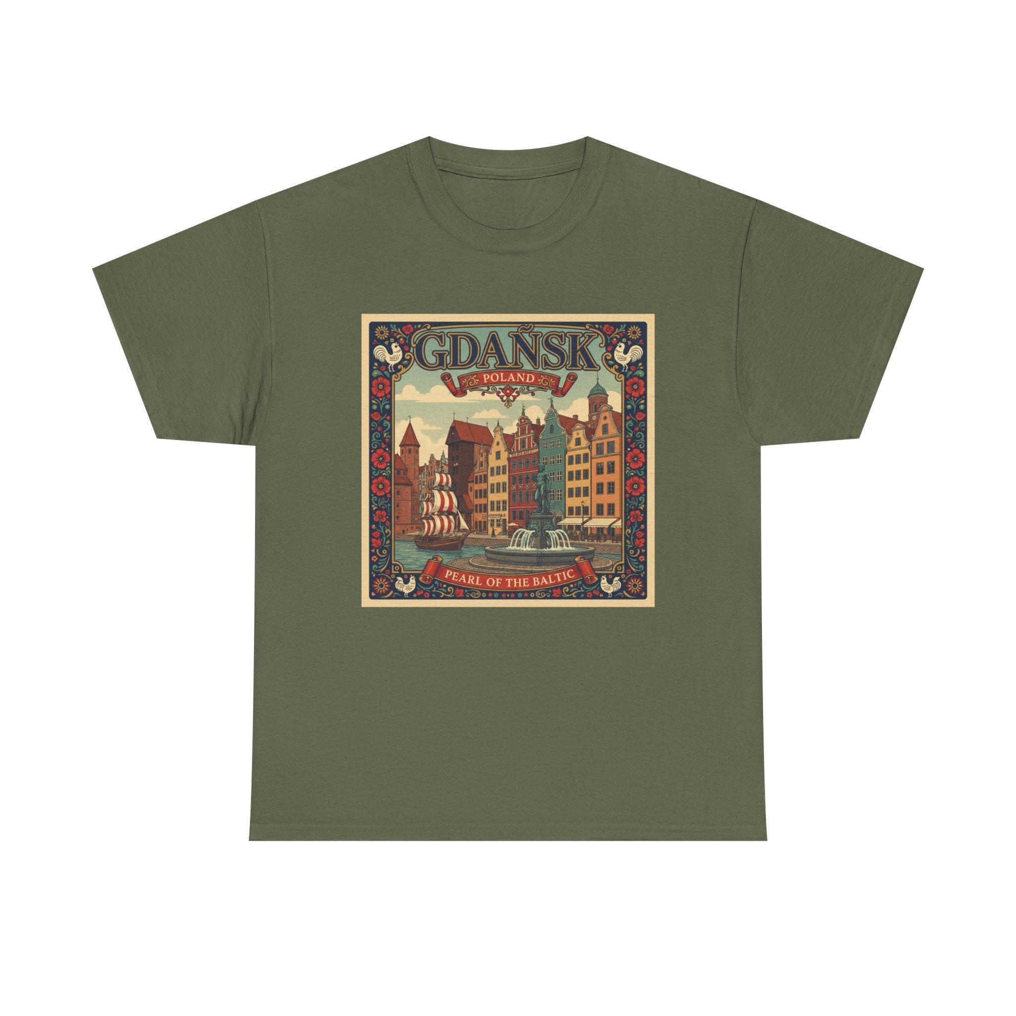Gdańsk Vintage Travel Tee – Polish Harbor Retro Poster T‑Shirt