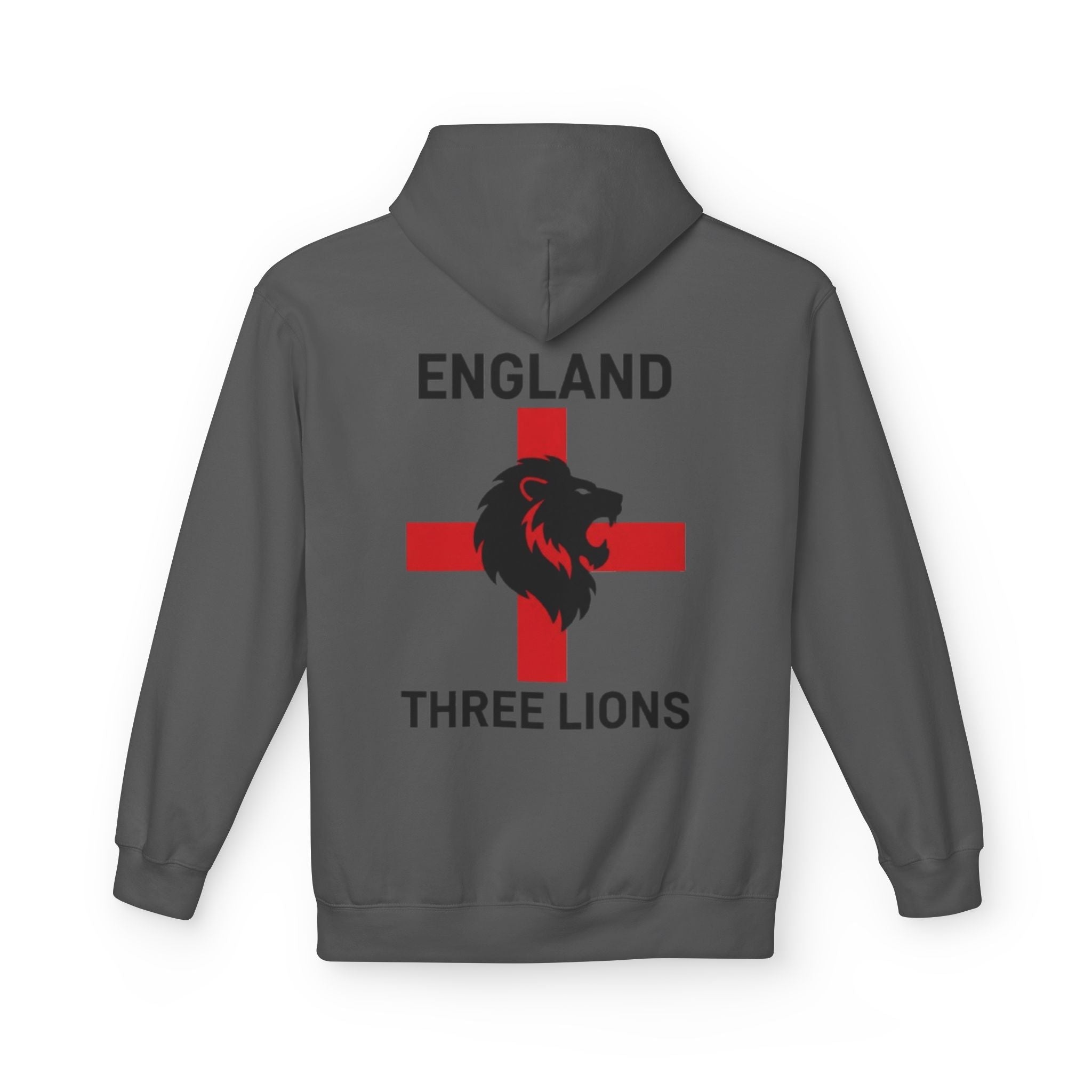 England Three Lions Hoodie – Red Cross Lion Football Fan Pullover