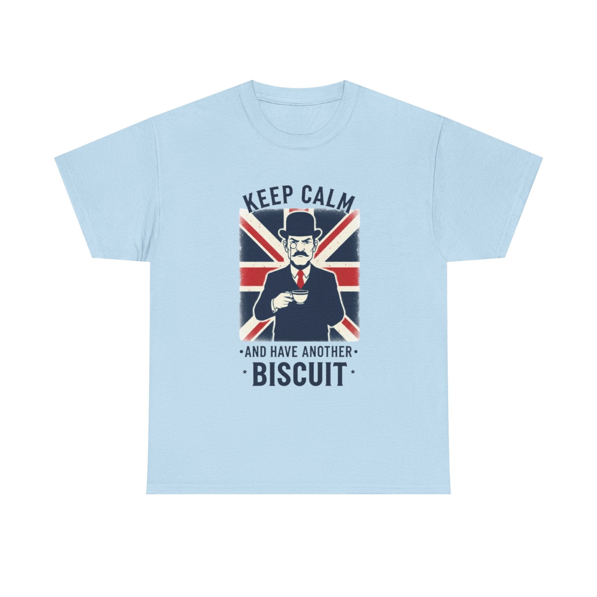 Keep Calm and Have Another Biscuit T‑Shirt - British Union Jack Tea Humor