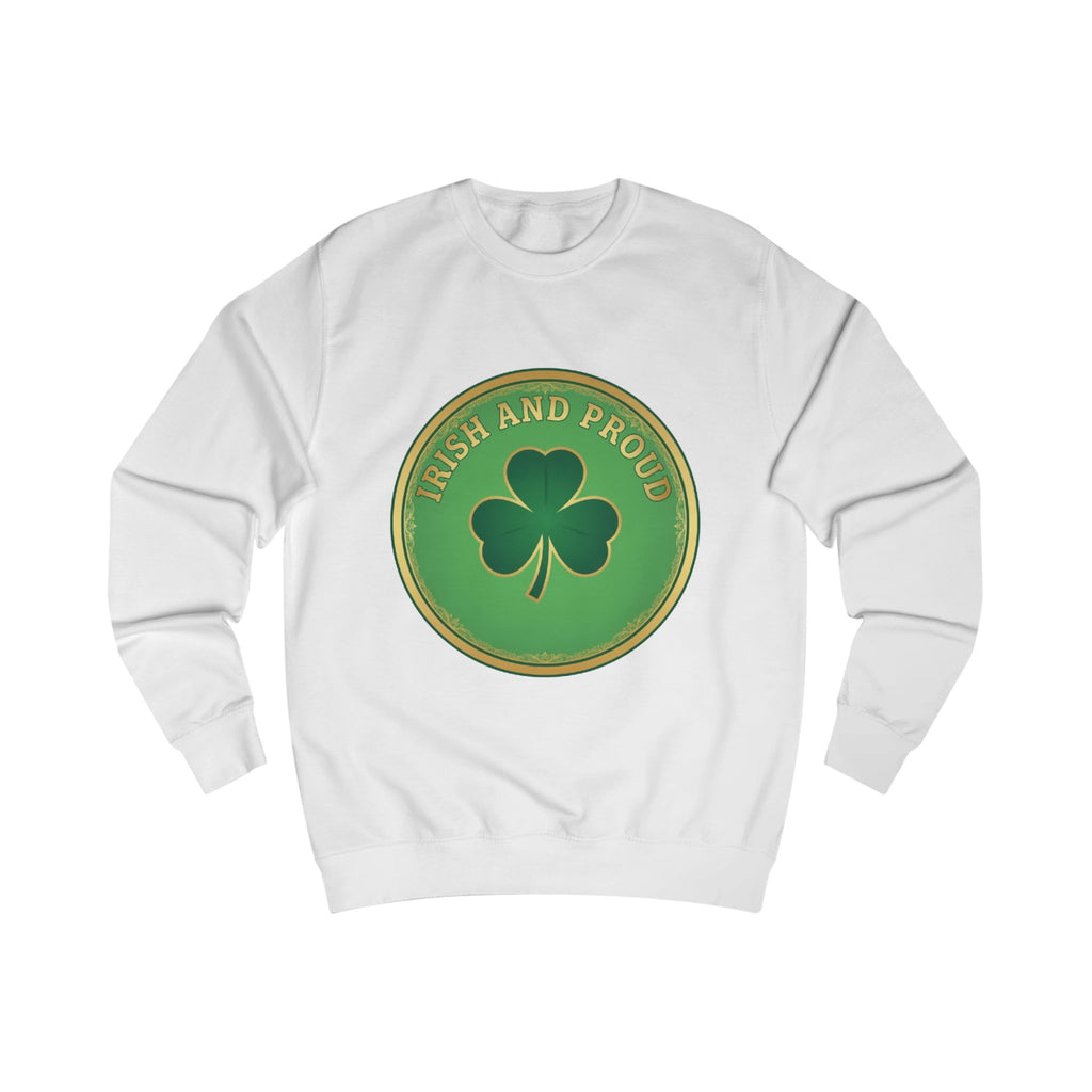 Irish and Proud Sweatshirt – Green Shamrock St. Patrick’s Day Crewneck