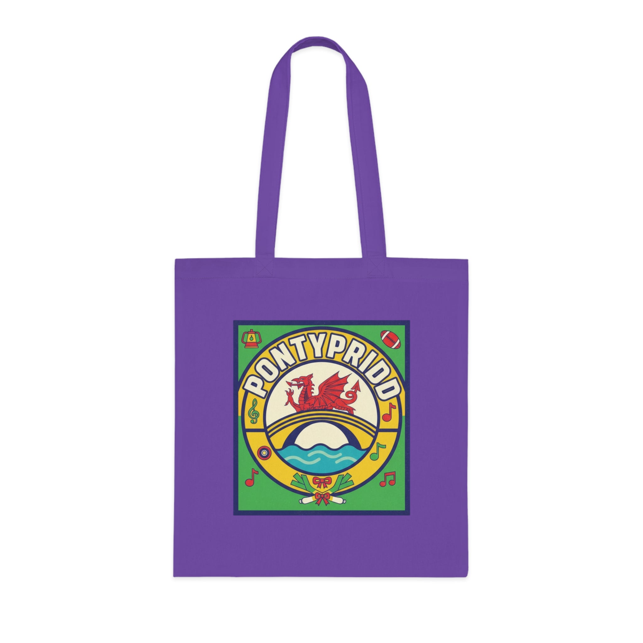 Pontypridd Retro Welsh Pride Cotton Tote Bag