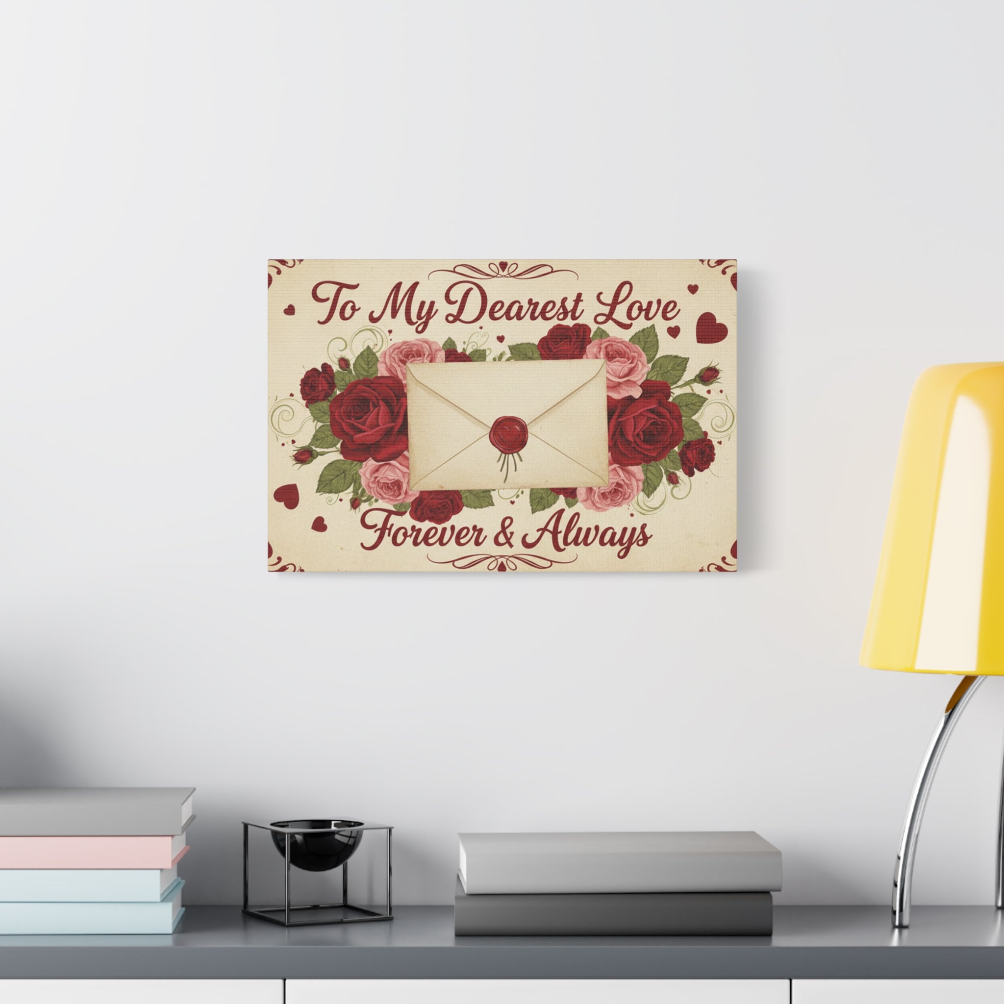 Romantic Wall Art Canvas – "To My Dearest Love, Forever & Always"