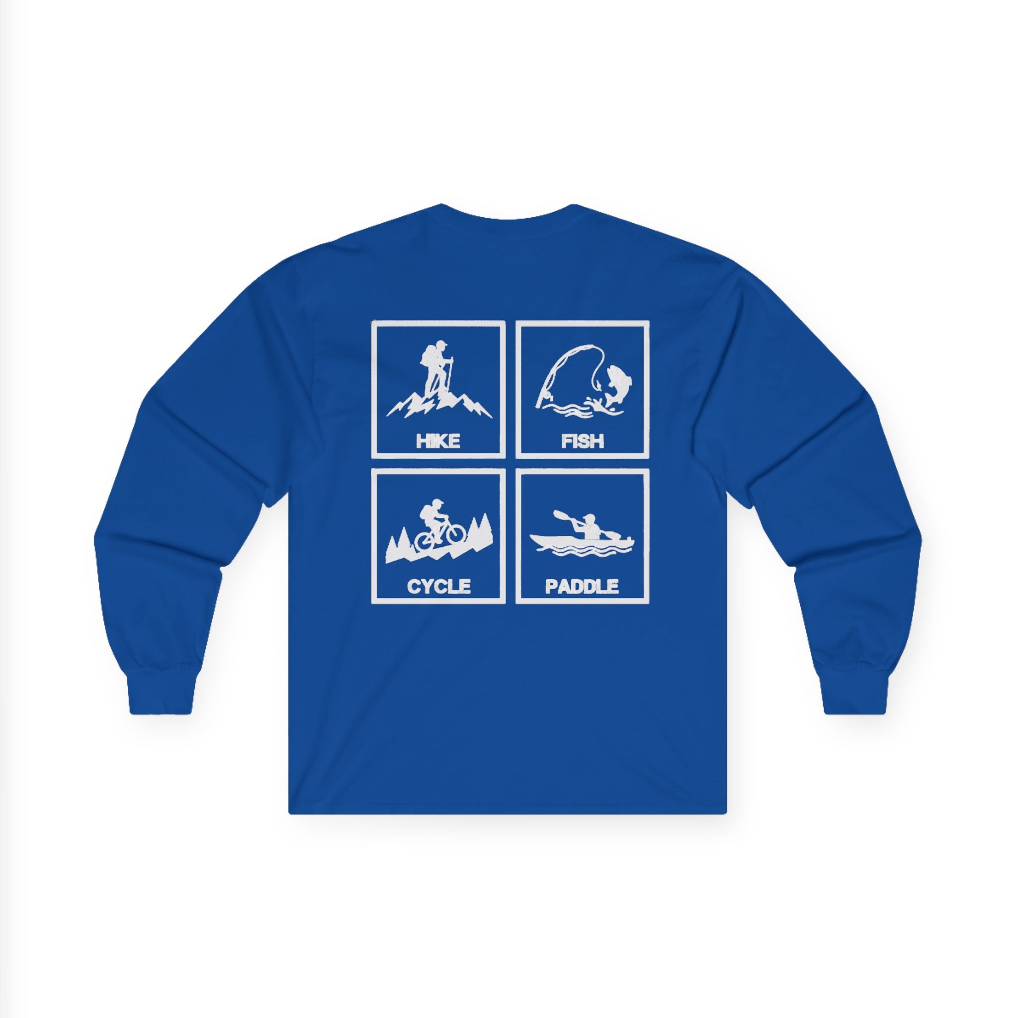 Gallus Outdoor Adventure Long Sleeve Tee — Hike, Fish, Cycle, Paddle Design