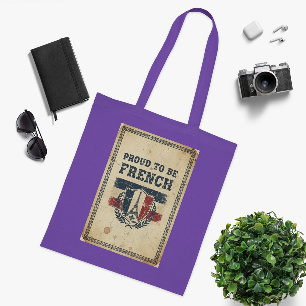 Proud to Be French Vintage Shield Cotton Tote