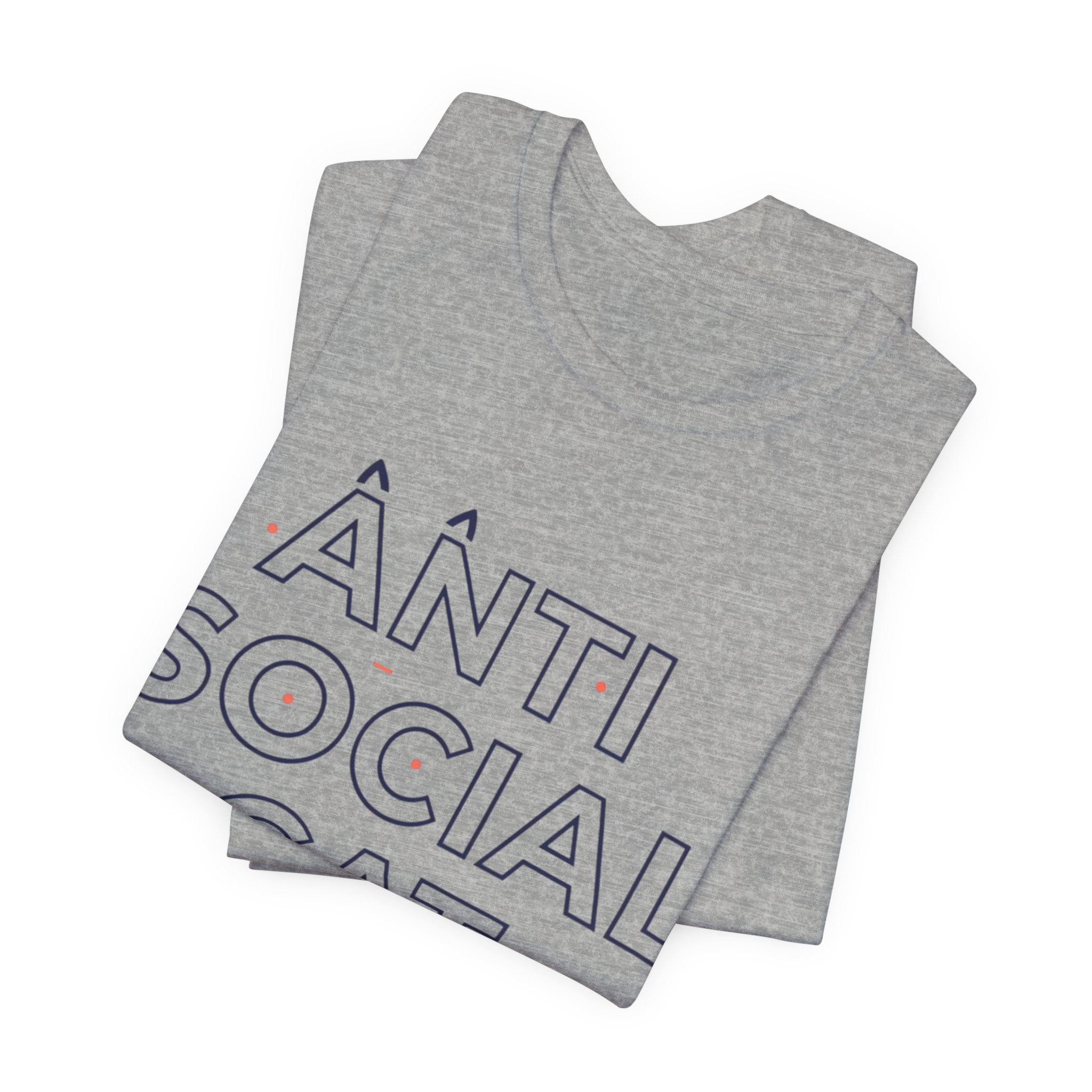 Outline 'ANTI SOCIAL CAT CLUB' Typography Tee | hollow font, minimalist outline text shirt