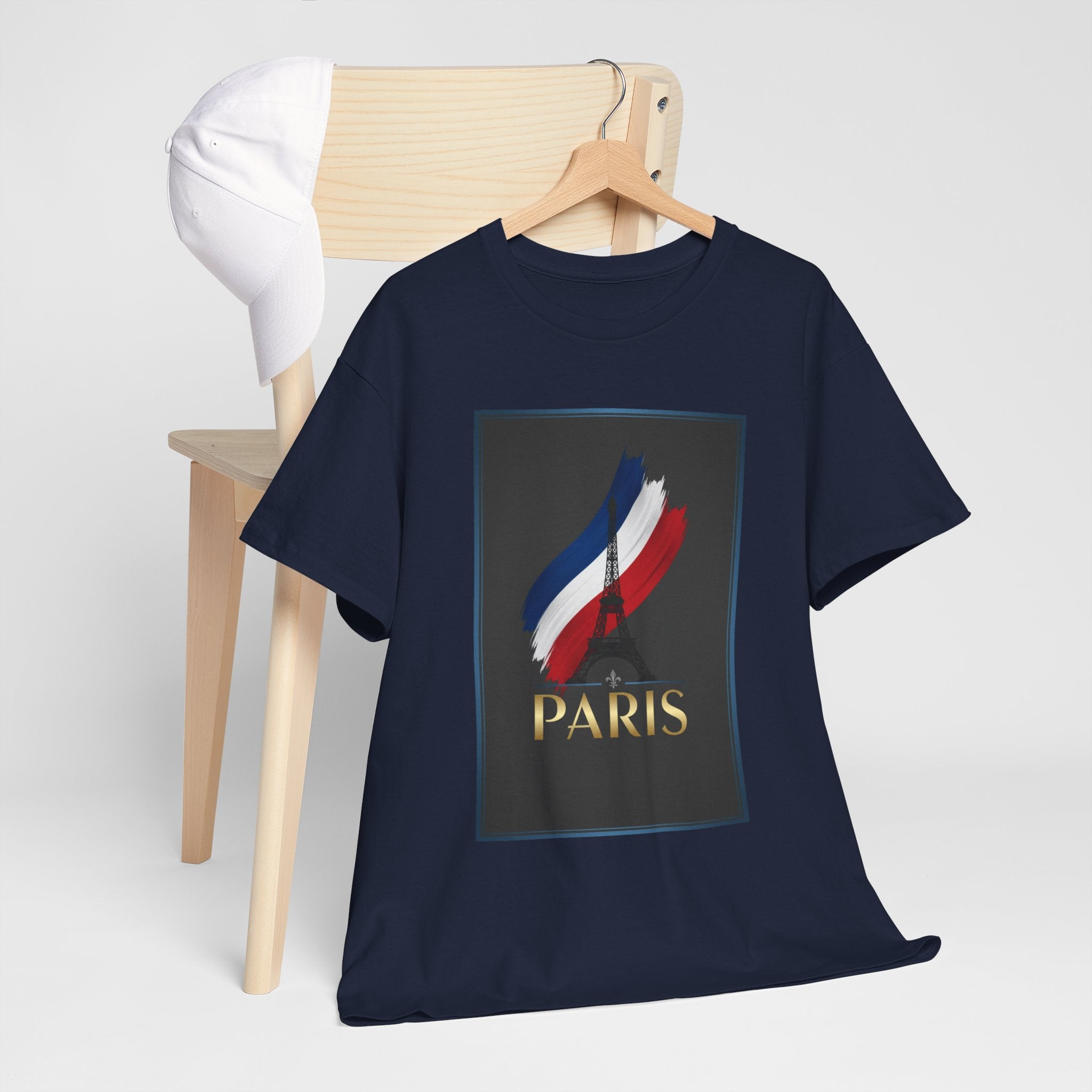 Paris Tricolor Graphic Tee — French Flag Brushstroke T-Shirt