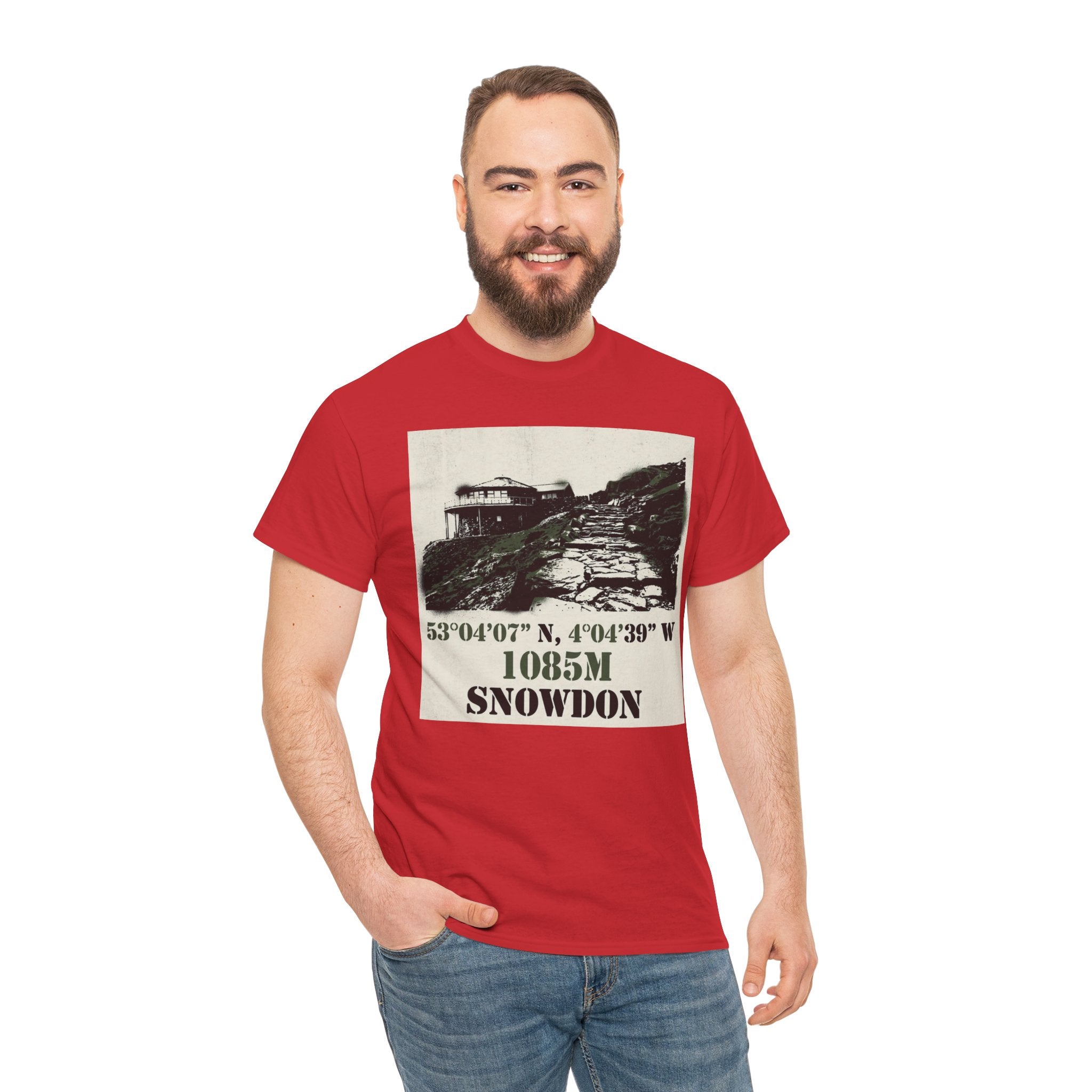 Snowdon 1085m Vintage Summit Tee — Mountain Coordinates Graphic T‑Shirt