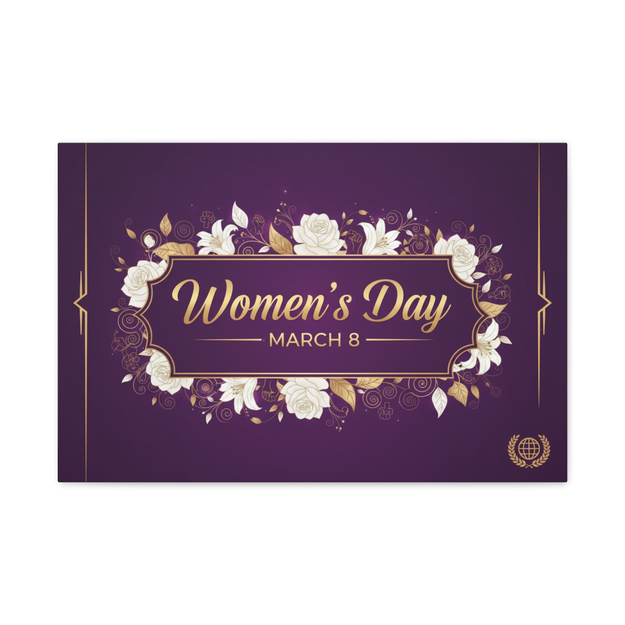 Women's Day March 8 Canvas Wall Art — Floral International Women's Day Decor