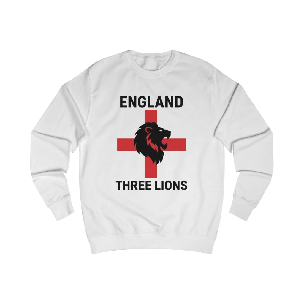 England Three Lions Sweatshirt – Retro Red Cross Football Fan Crewneck