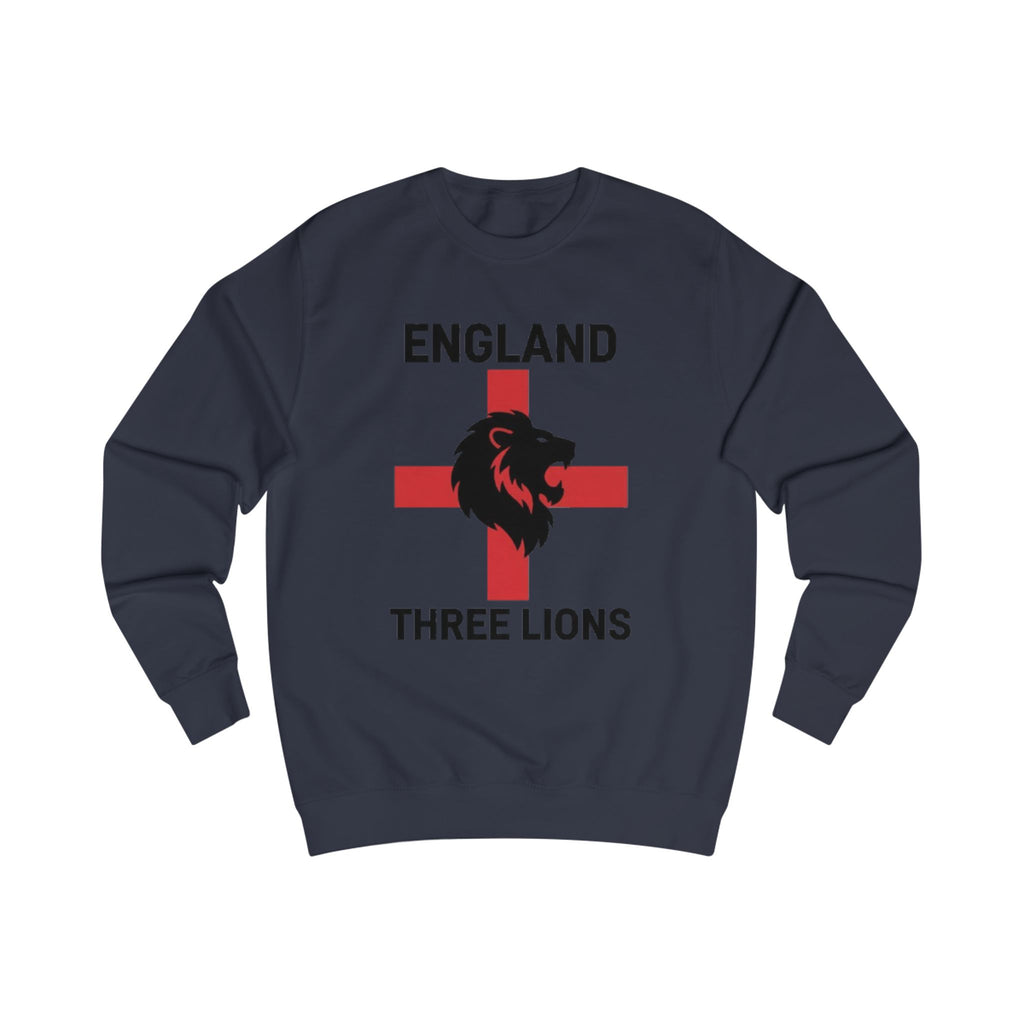 England Three Lions Sweatshirt – Retro Red Cross Football Fan Crewneck