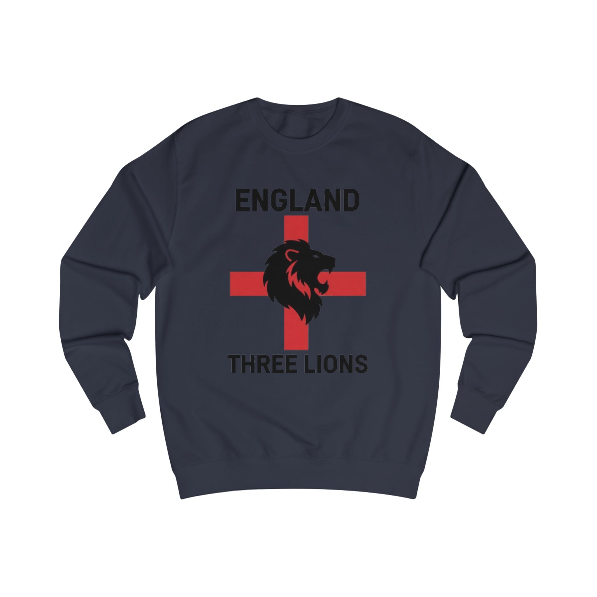 England Three Lions Sweatshirt – Retro Red Cross Football Fan Crewneck