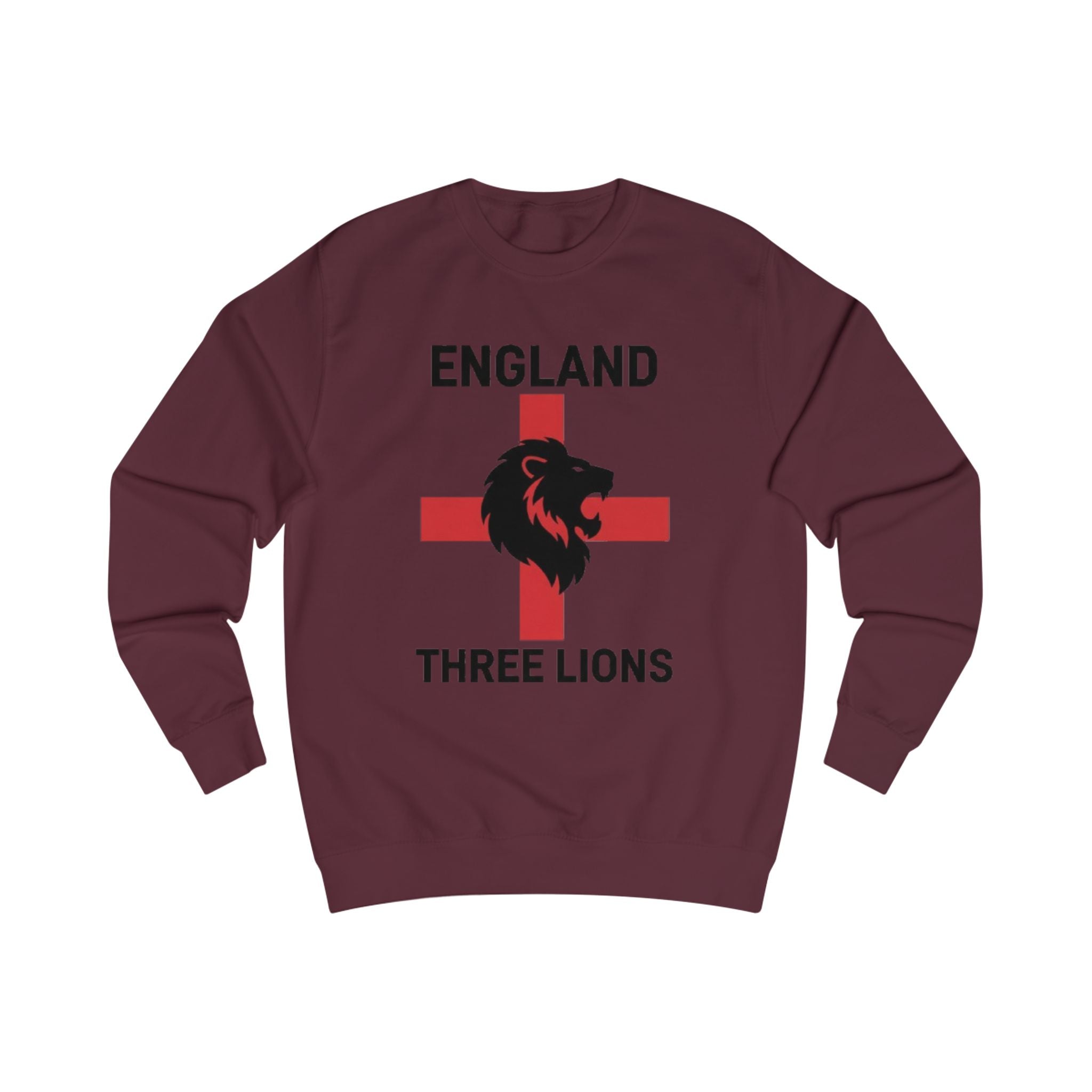 England Three Lions Sweatshirt – Retro Red Cross Football Fan Crewneck