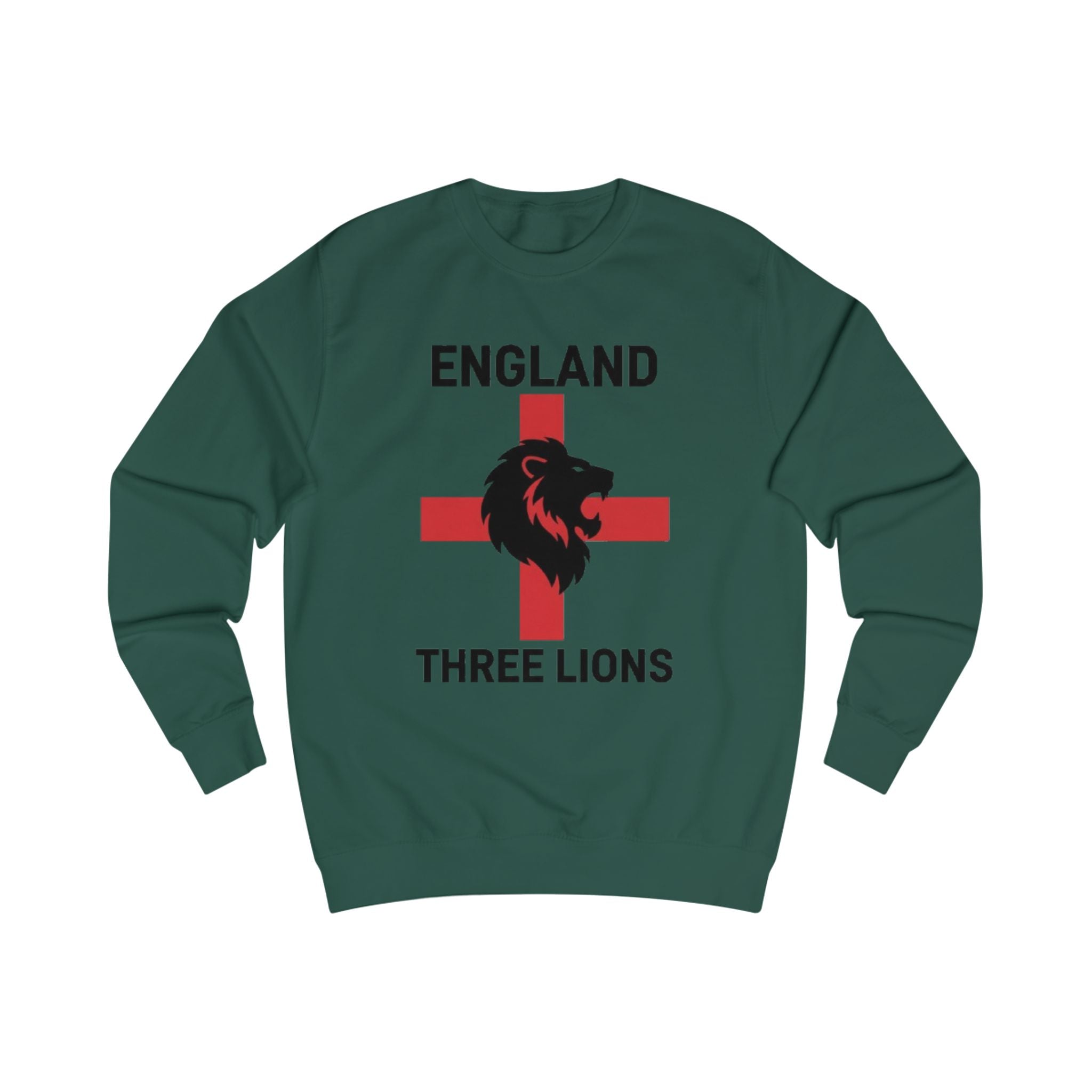 England Three Lions Sweatshirt – Retro Red Cross Football Fan Crewneck