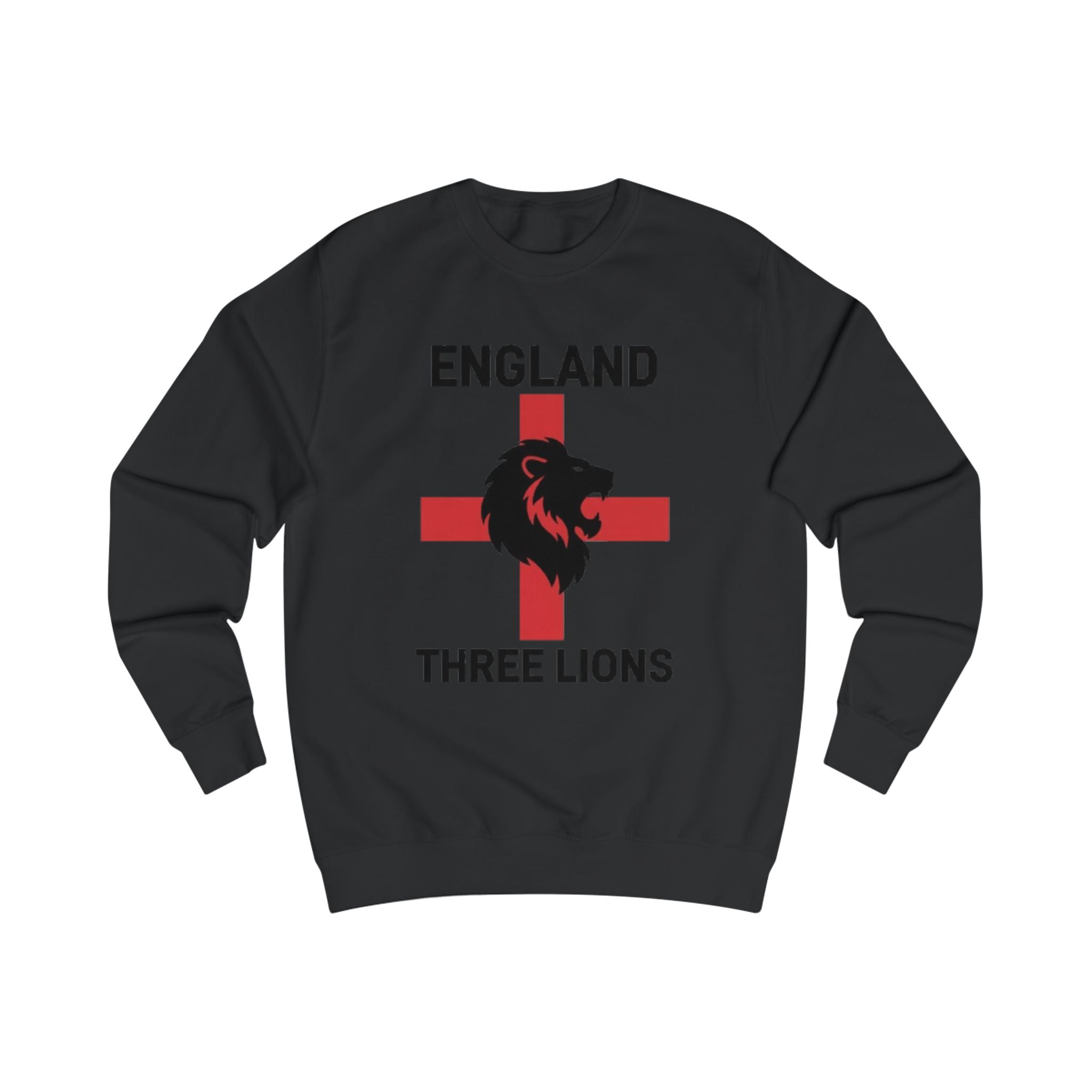 England Three Lions Sweatshirt – Retro Red Cross Football Fan Crewneck