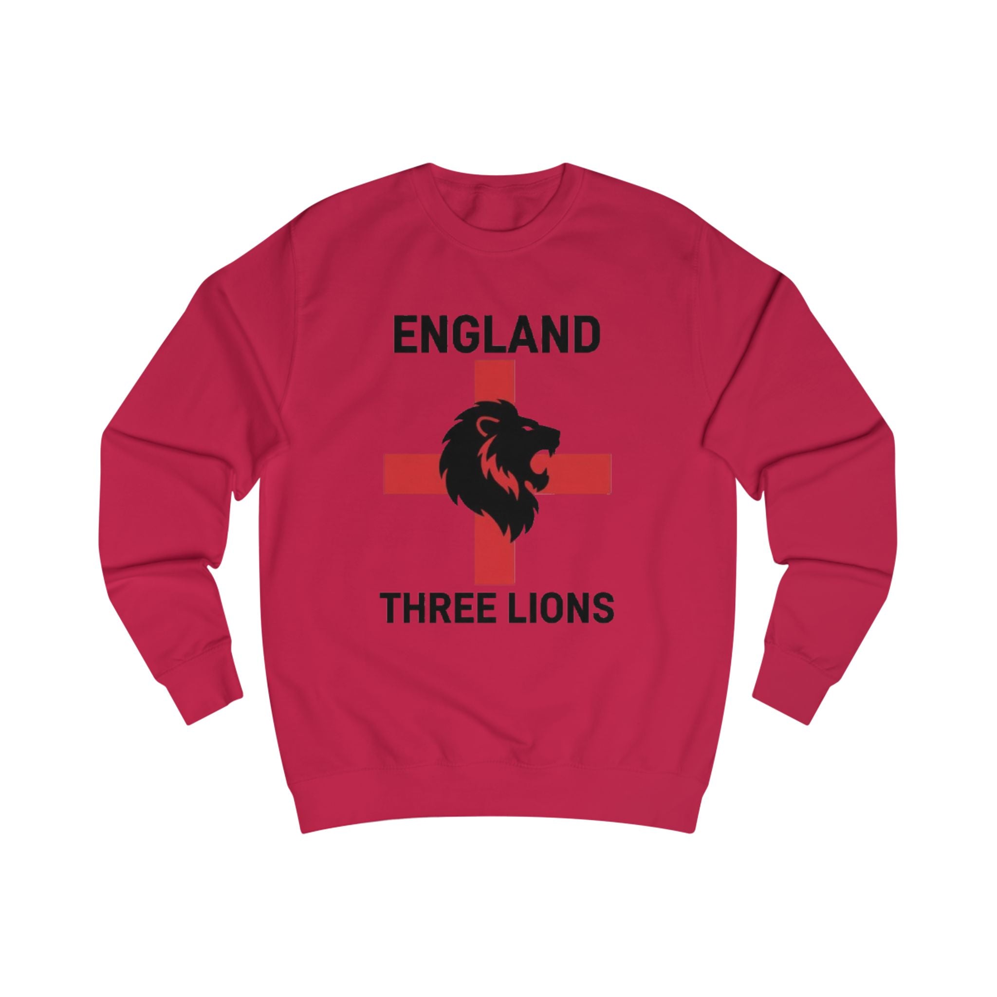 England Three Lions Sweatshirt – Retro Red Cross Football Fan Crewneck